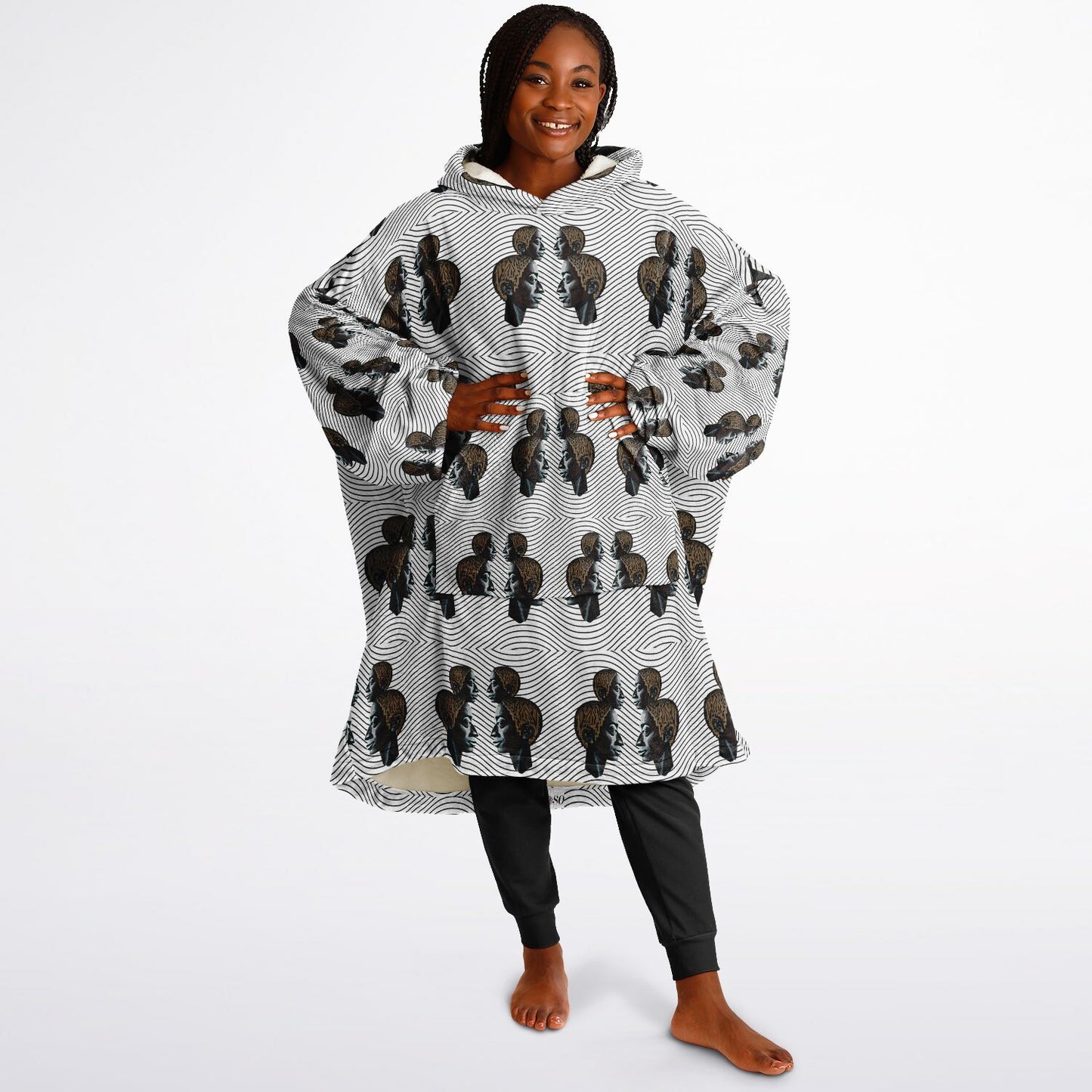 Snug Hoodie Economy - AOP Kukloso Cubist Faces No 43 - Free Shipping