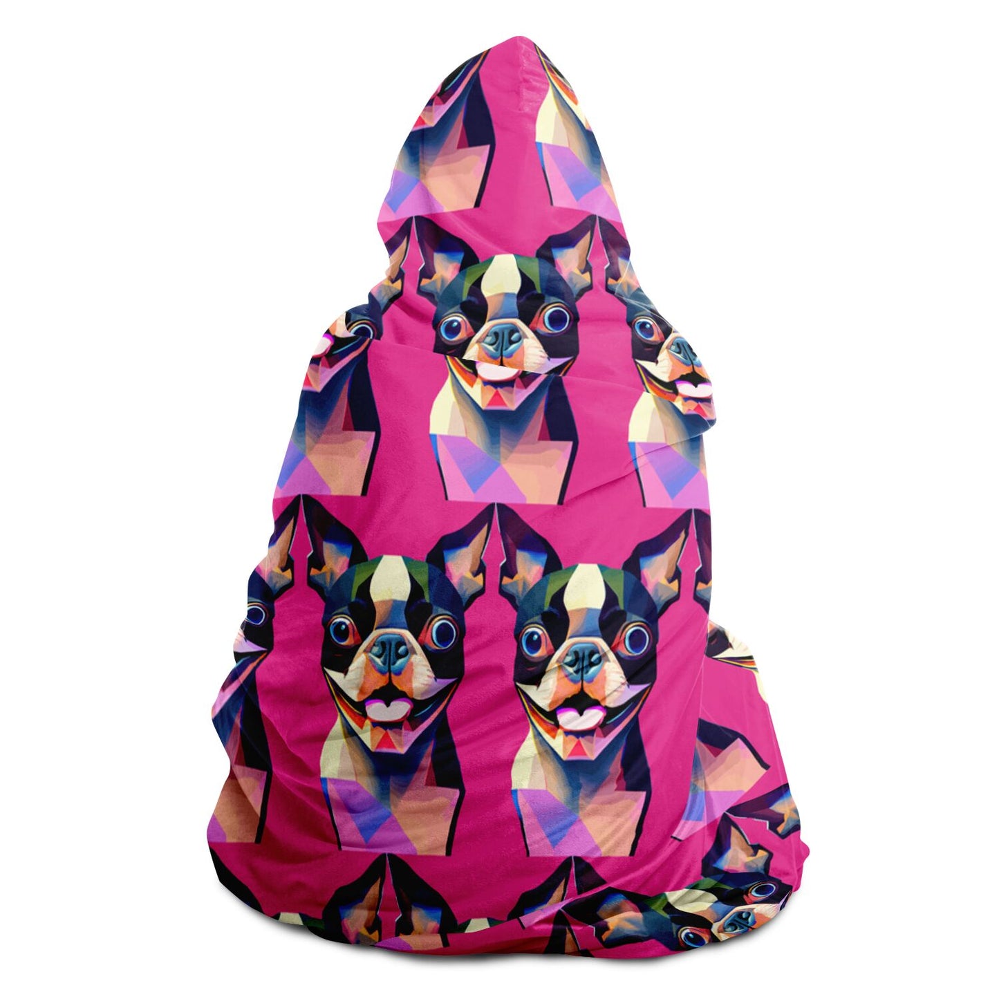Hooded Blanket - AOP KUkloso Cubist Boston Terrier Dog No 1 - Free Shipping