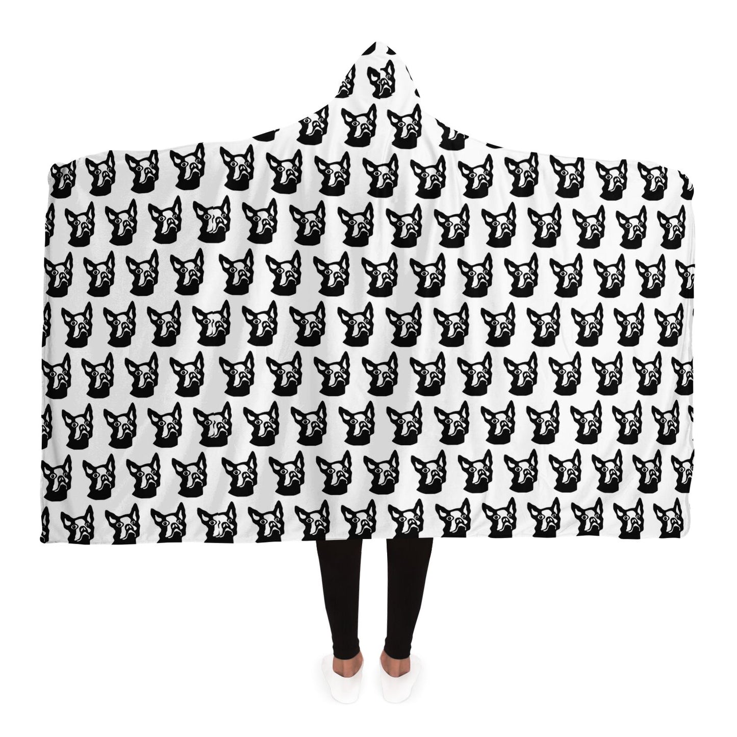 Hooded Blanket - AOP Kukloso Boston Terrier Dog 'American Gentleman' - Free Shipping