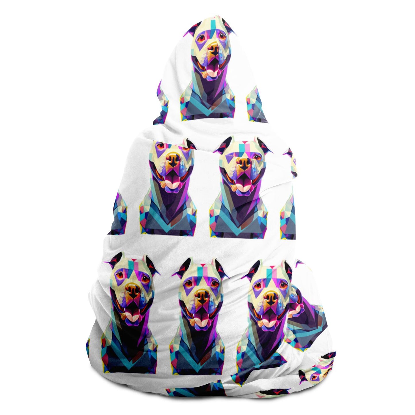 Hooded Blanket - AOP  Kukloso Cubist Pitbull Dog No 1 - Free Shipping