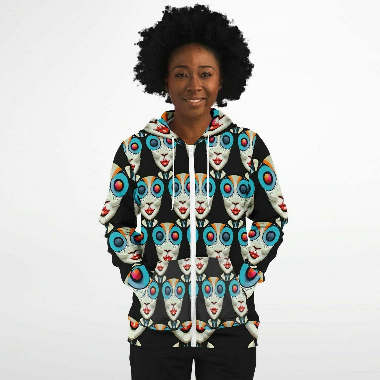 Fashion Zip-Up Hoodie - AOP Kukloso Ancients series No 12 - Free Shipping