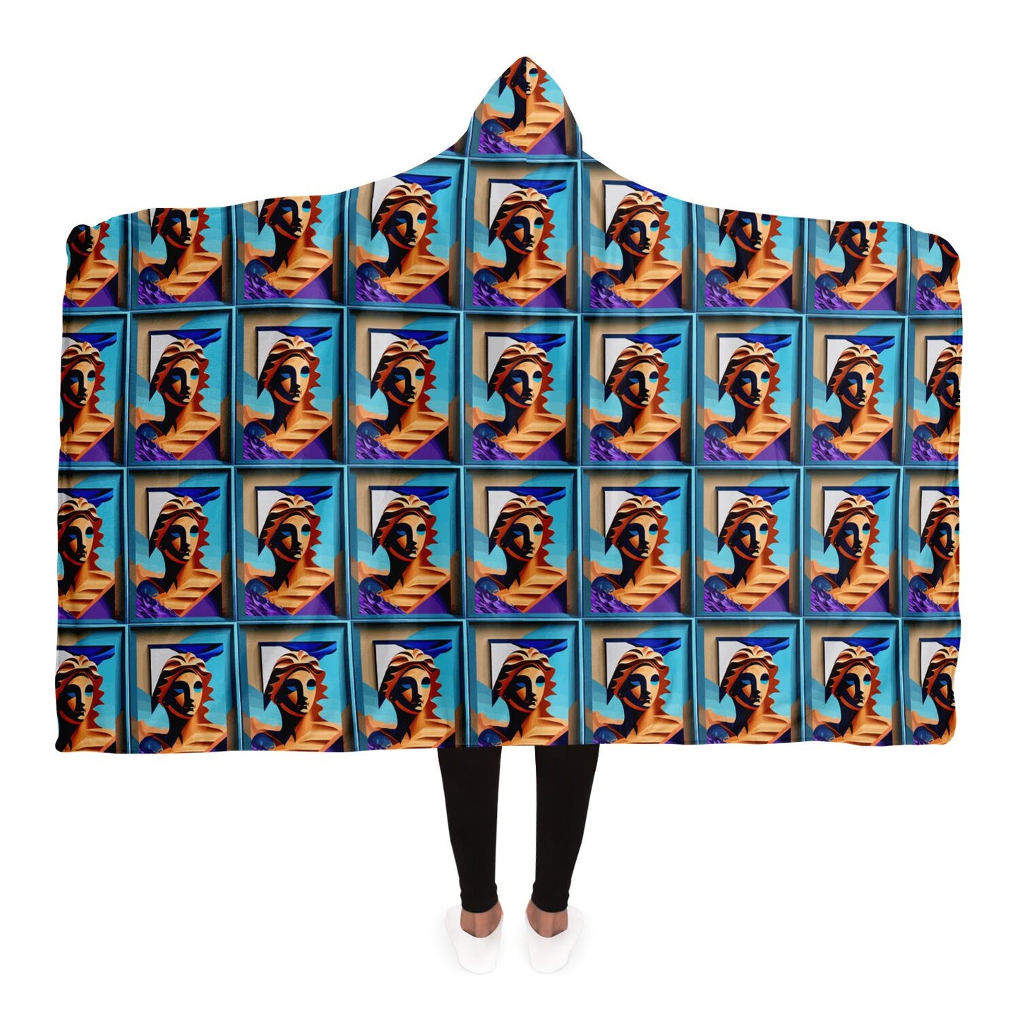 Hooded Blanket - AOP Kukloso Ancient Faces No 70 Free Shipping