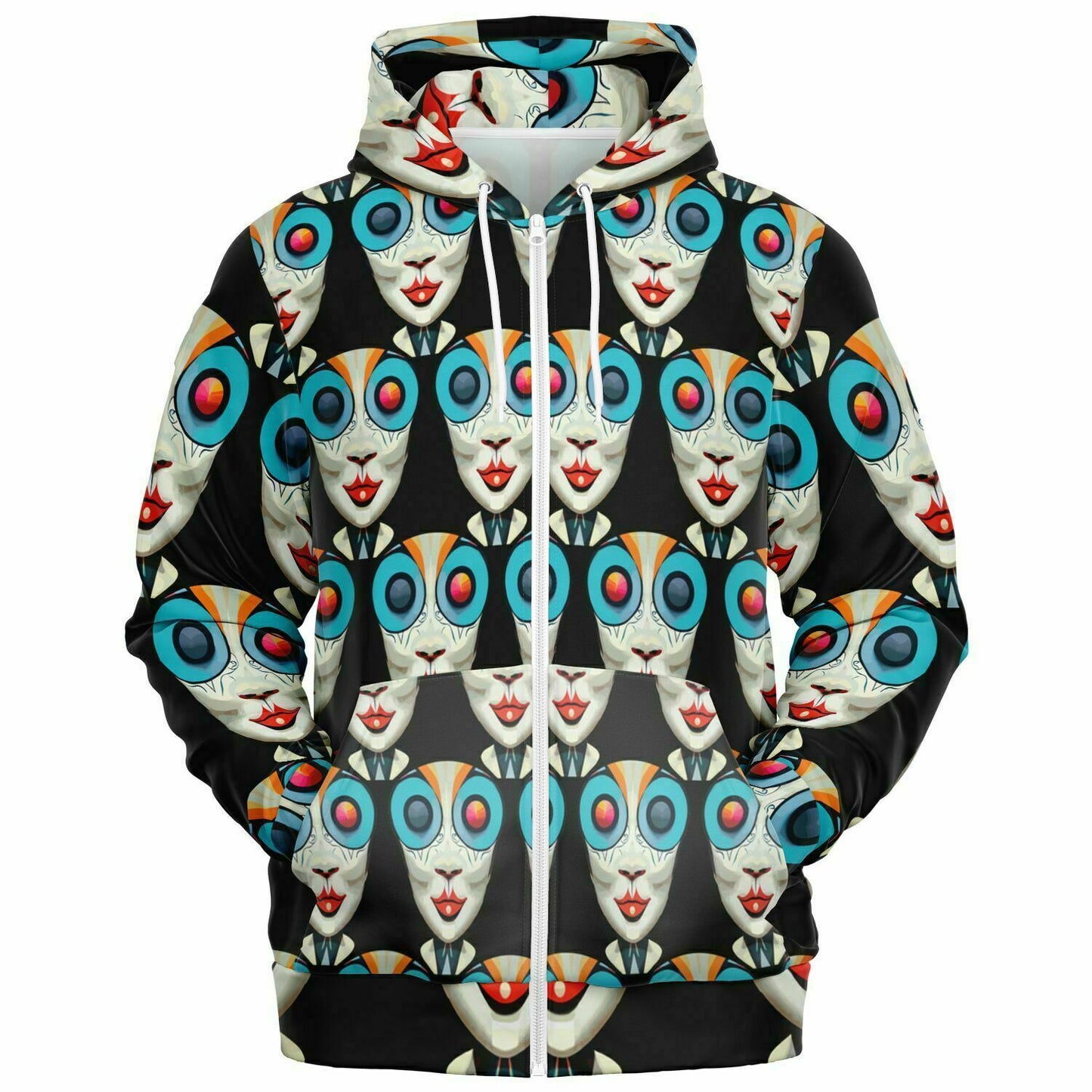 Fashion Zip-Up Hoodie - AOP Kukloso Ancients series No 12 - Free Shipping