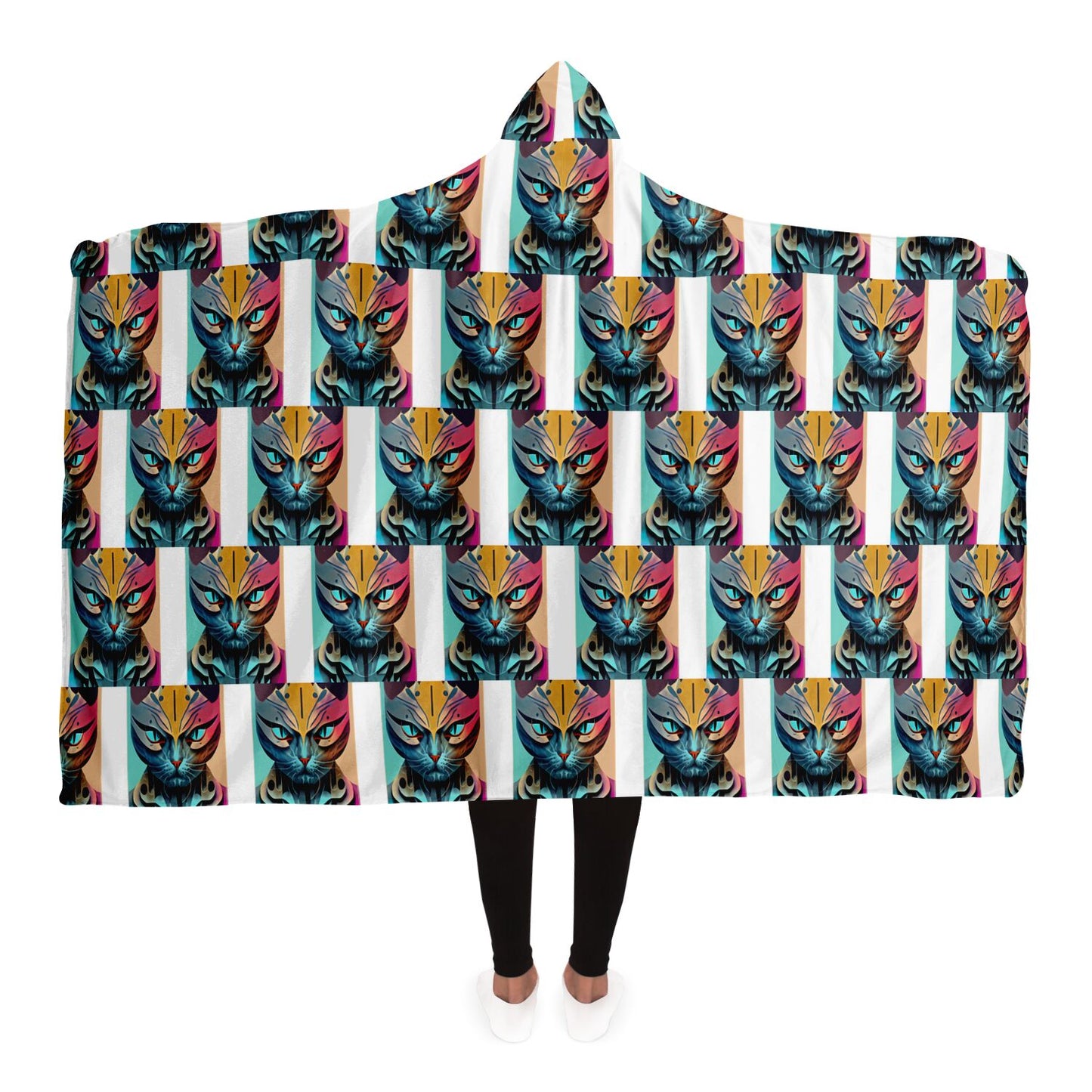 Hooded Blanket - AOP Kukloso Mr. Cat - Free Shipping