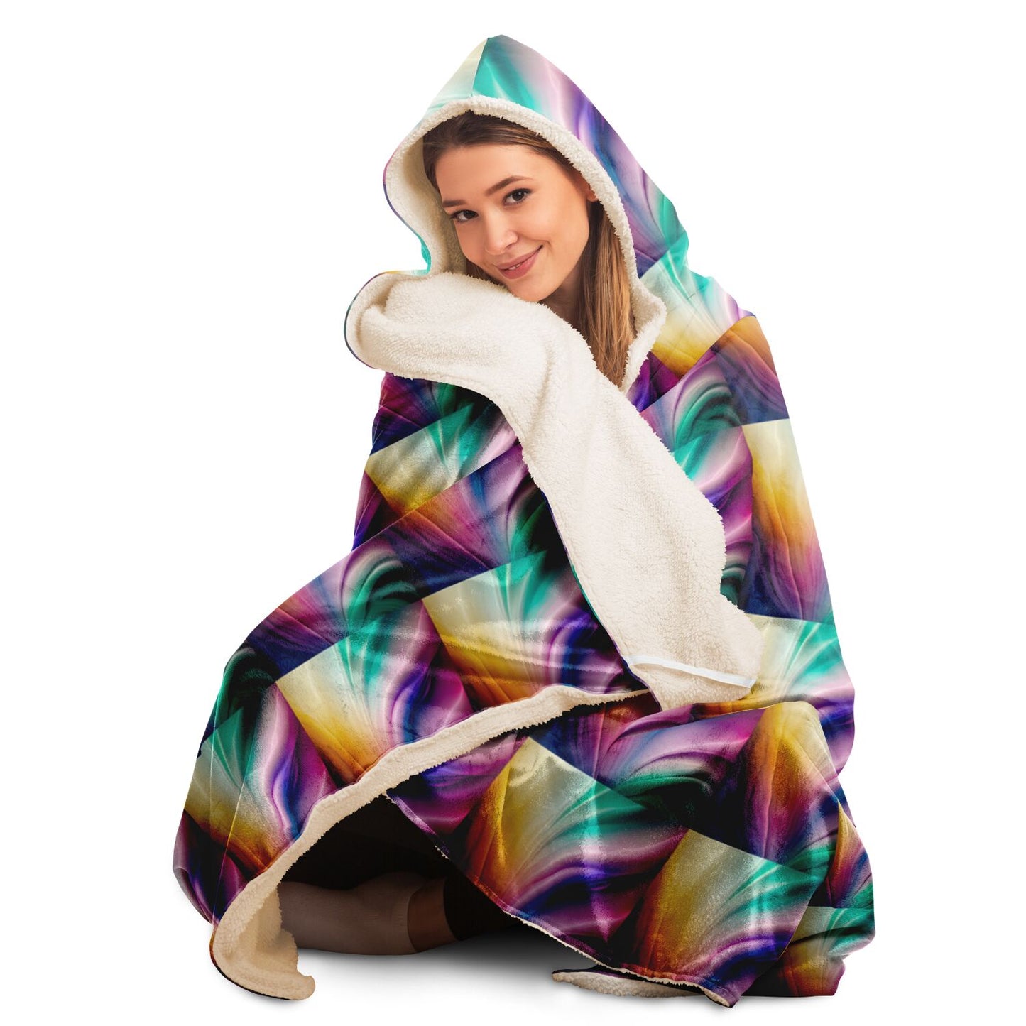 Hooded Blanket - AOP Kukloso Color Flows No 7 - Free Shipping