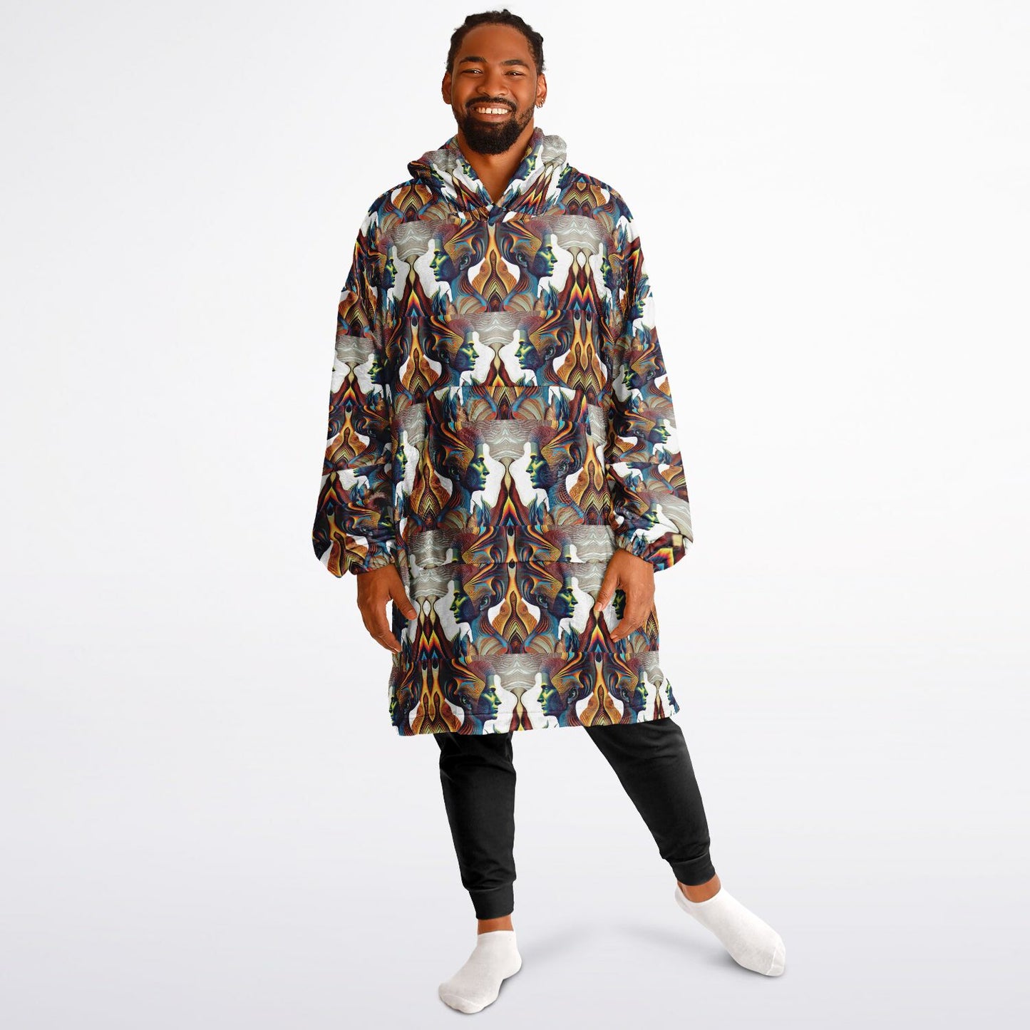 Snug Hoodie Economy - AOP Kukloso Cubist Faces No 42 - Free Shipping