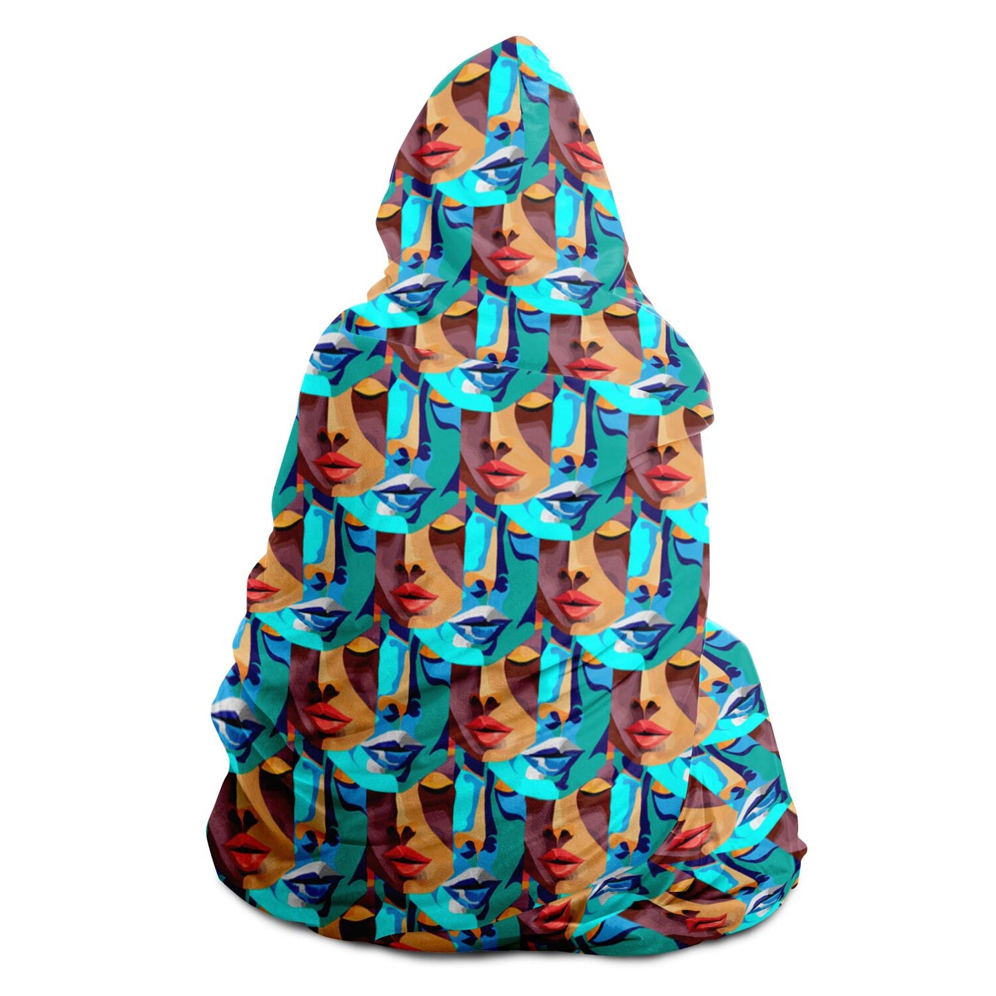 Hooded Blanket - AOP Kukloso Cubist Space Girls No 8 - Free Shipping