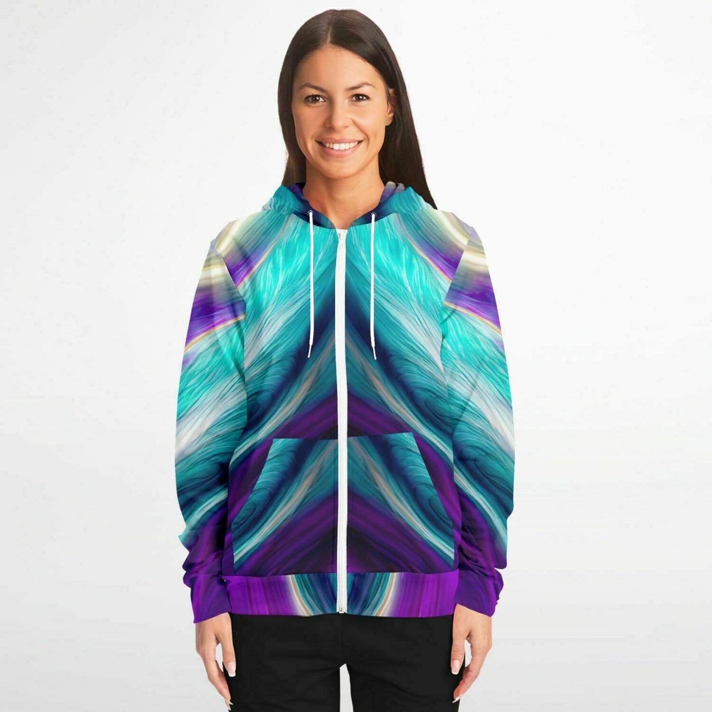 Fashion Zip-Up Hoodie - AOP Kukloso Got Color Series No 28 - Free Shipping