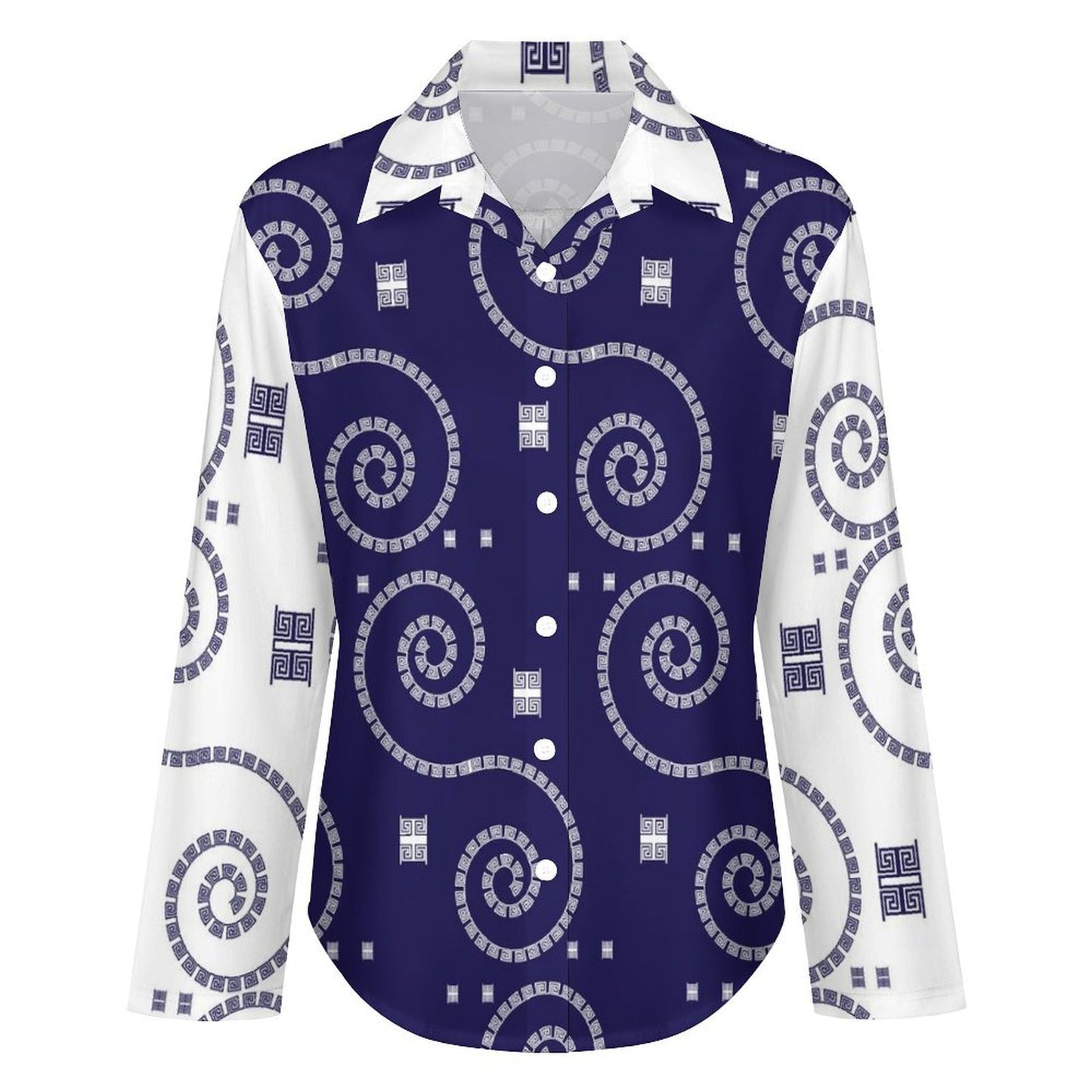 Long Sleeve Shirt Blouse Kukloso Abstract No 696