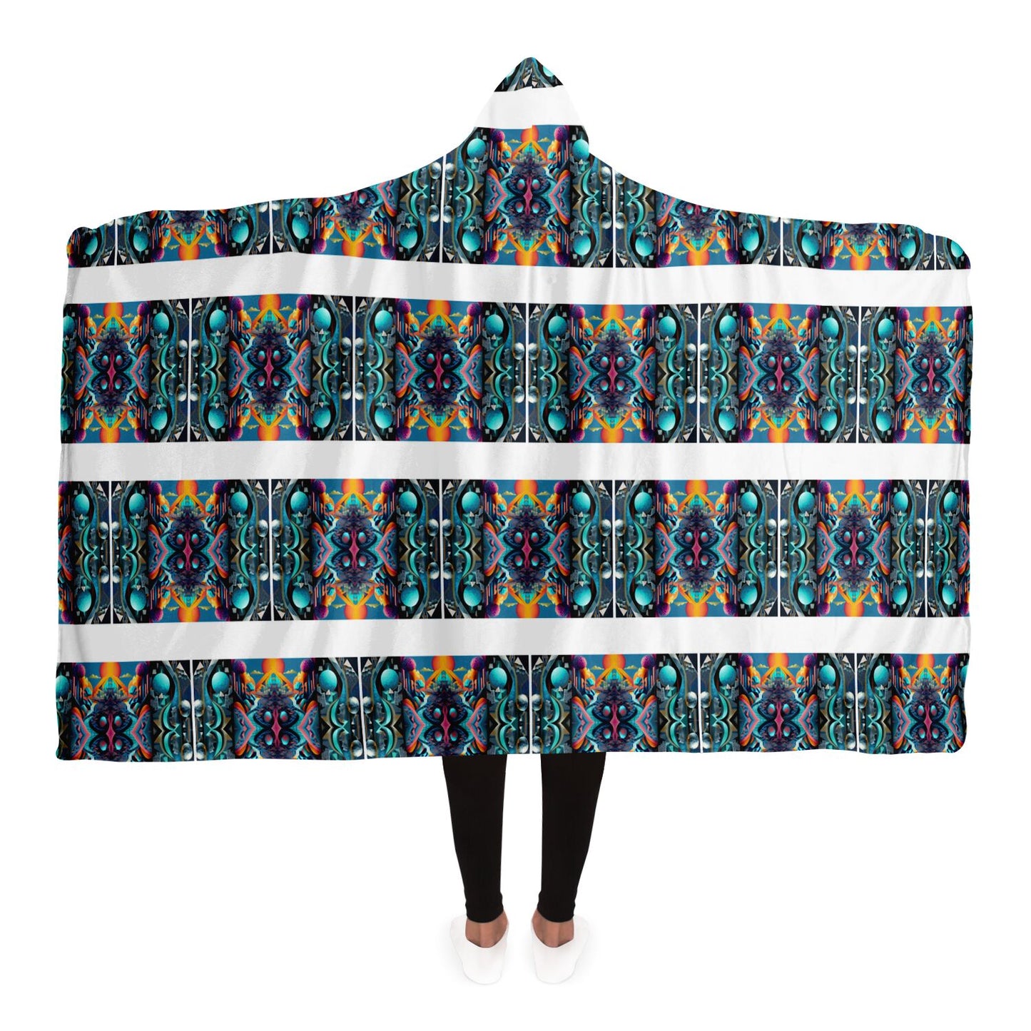 Hooded Blanket - AOP Kukloso Space Faces No 28 - Free Shipping