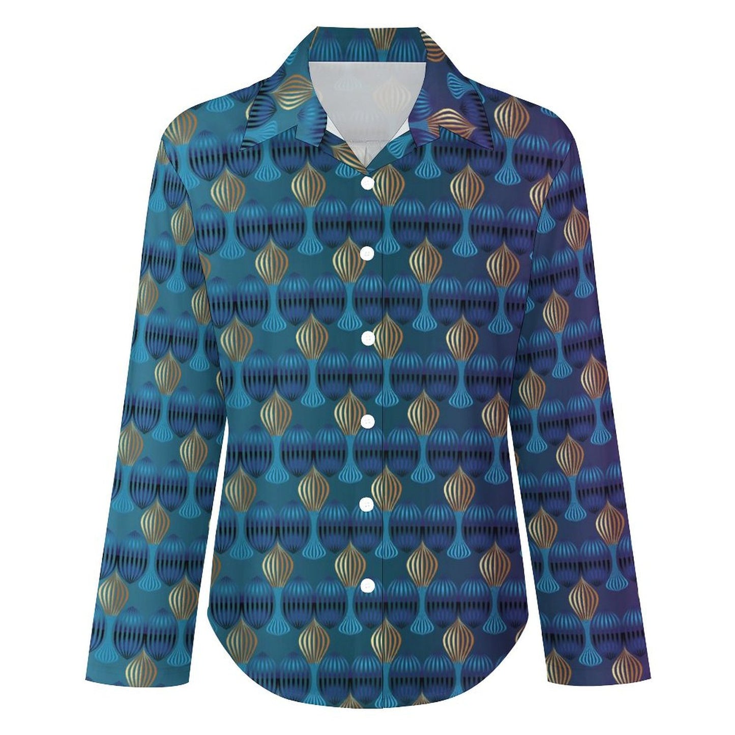 Long Sleeve Shirt Blouse Kukloso Abstract No 1238