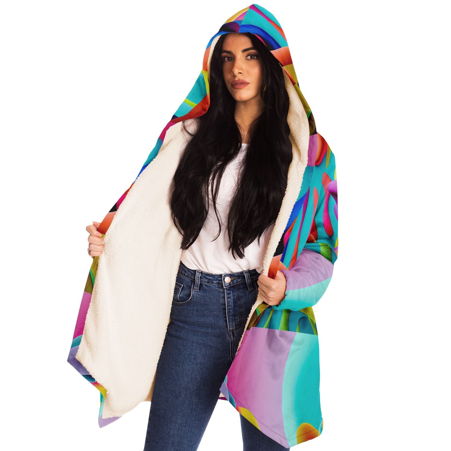 Microfleece Cloak - AOP Kukloso Got color No 1 Large Pattern - Free Shipping
