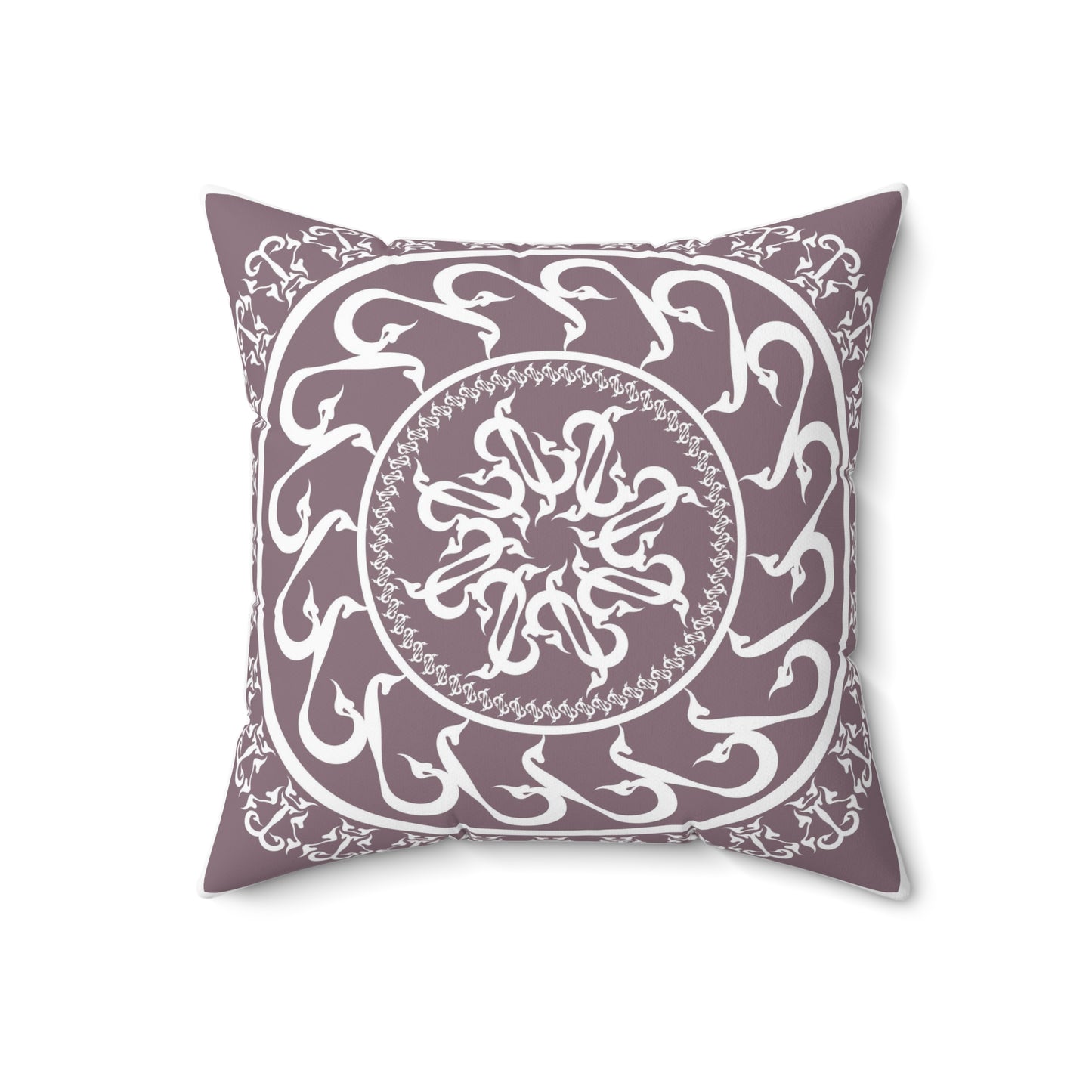 Spun Polyester Square Pillow Kukloso Mandala No 110 Blu-Green/Mauve - Free Shipping