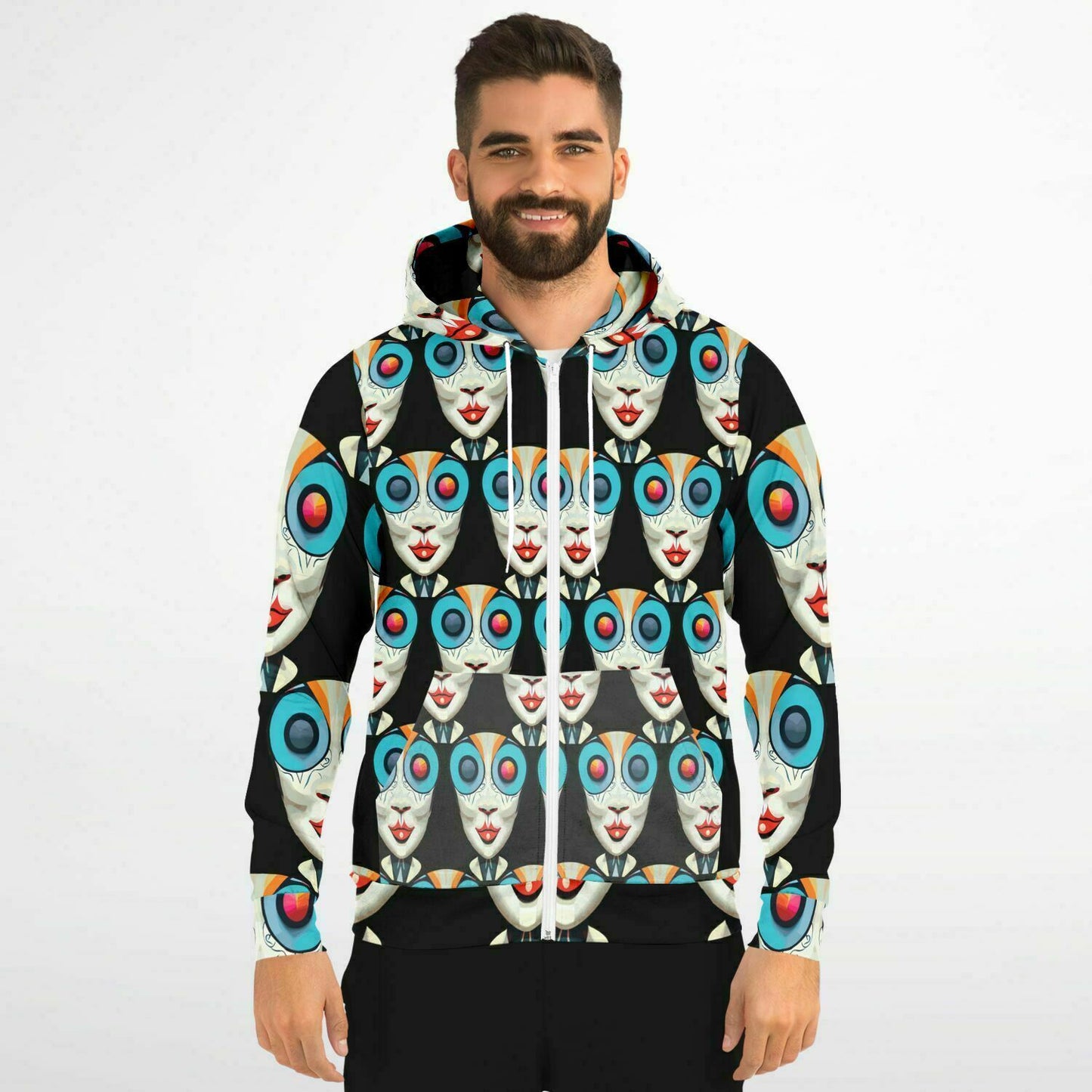 Fashion Zip-Up Hoodie - AOP Kukloso Ancients series No 12 - Free Shipping