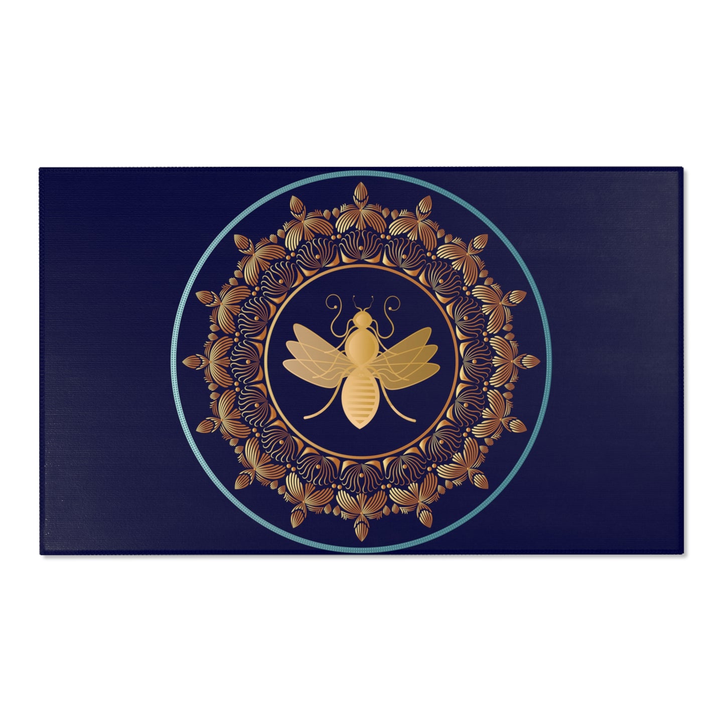Area Rugs Kukloso Queen Bee Gold on Navy - Free Shipping