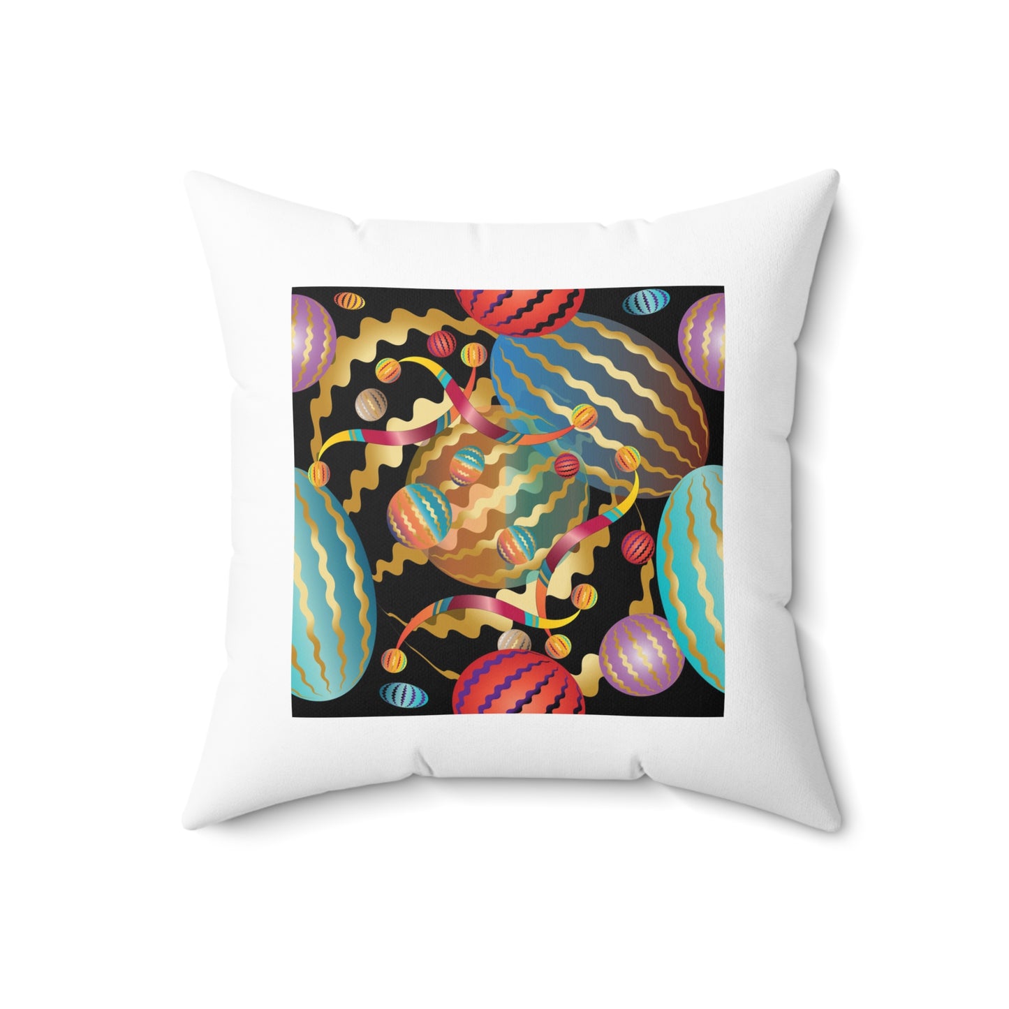 Spun Polyester Square Pillow Kukloso Whimsical No 20 - Free Shipping