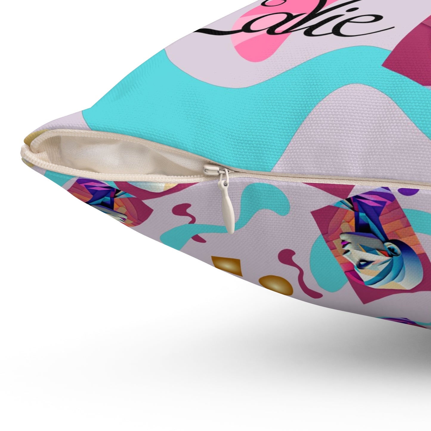 Spun Polyester Square Pillow Kukloso Cubist Abstracts 'La Vie' (The Life) Large & Small Pattern - Free Shipping