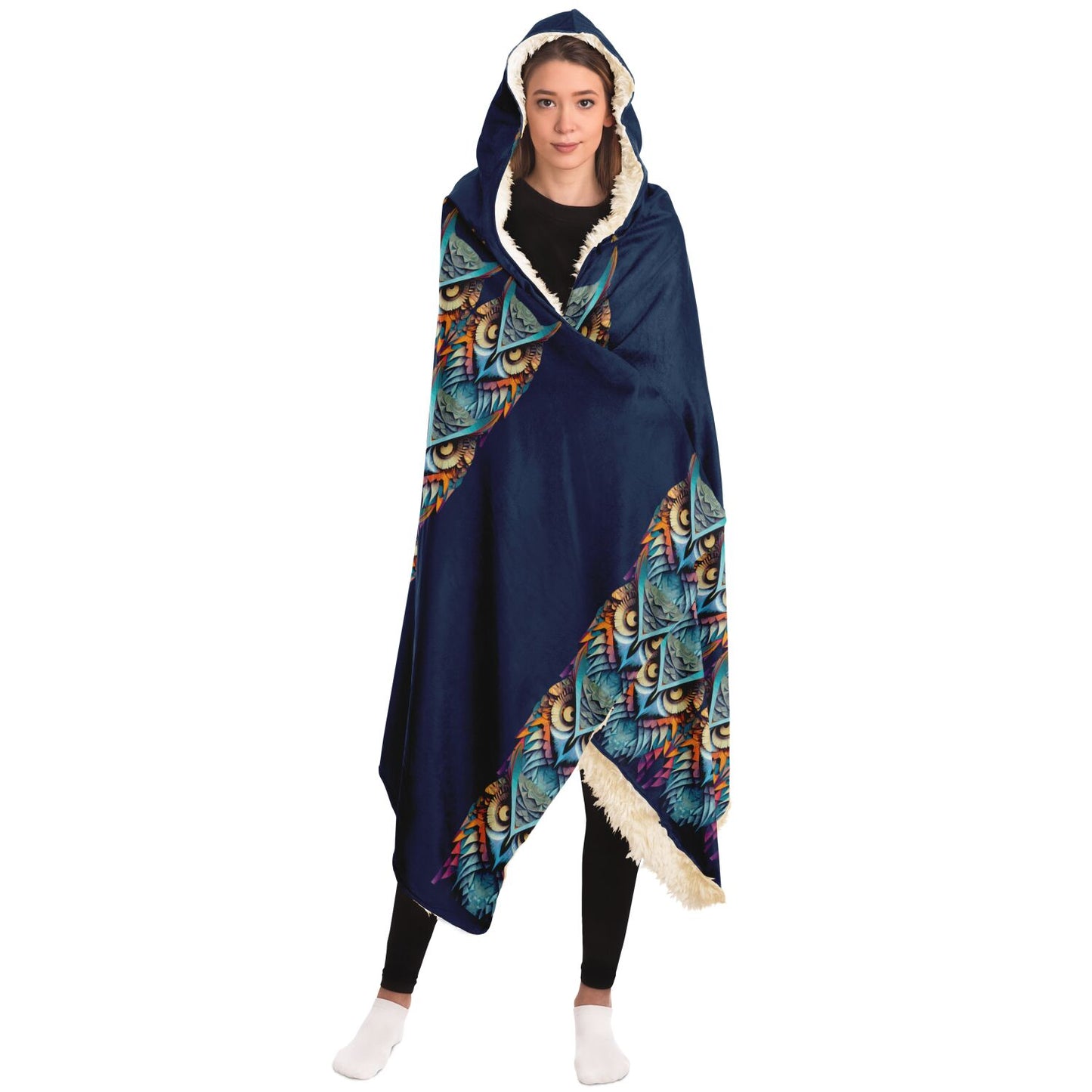 Hooded Blanket - AOP Kukloso Mr. Owl - Free Shipping