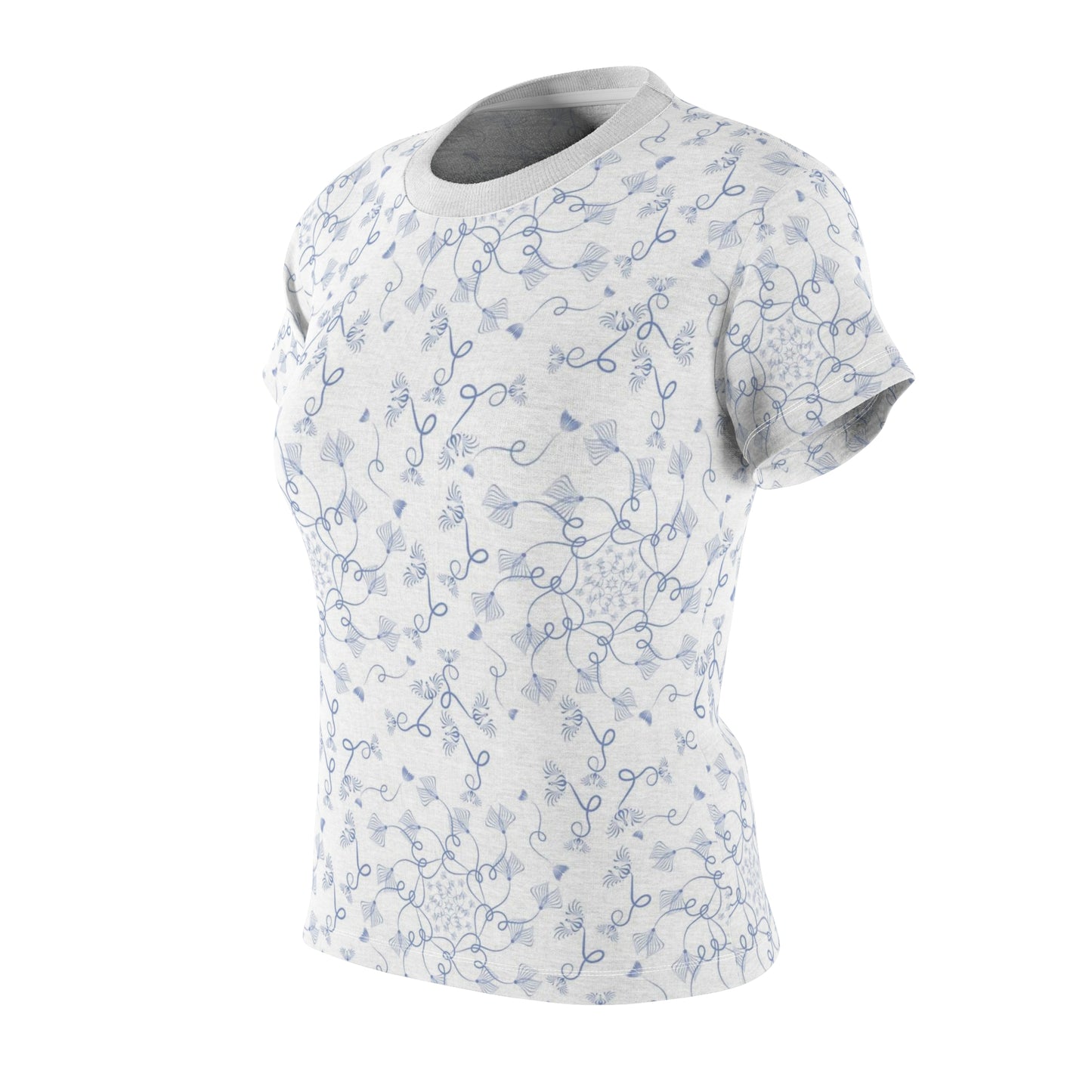 Women's Cut & Sew Tee (AOP) Kukloso Abstractical No 19 Periwinkle on White - Free Shipping
