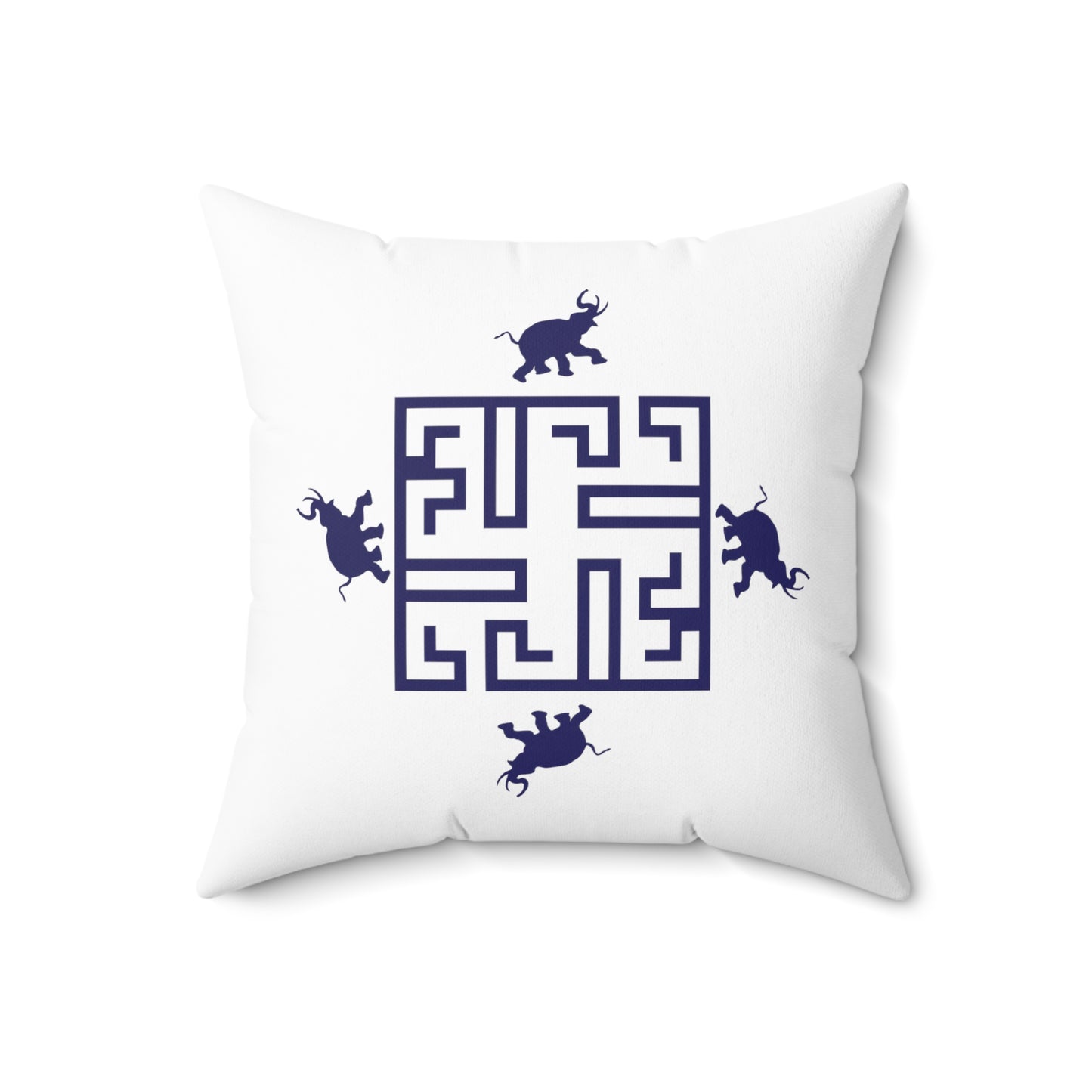Spun Polyester Square Pillow Kukloso 'Happy Ganesha' - Free Shipping