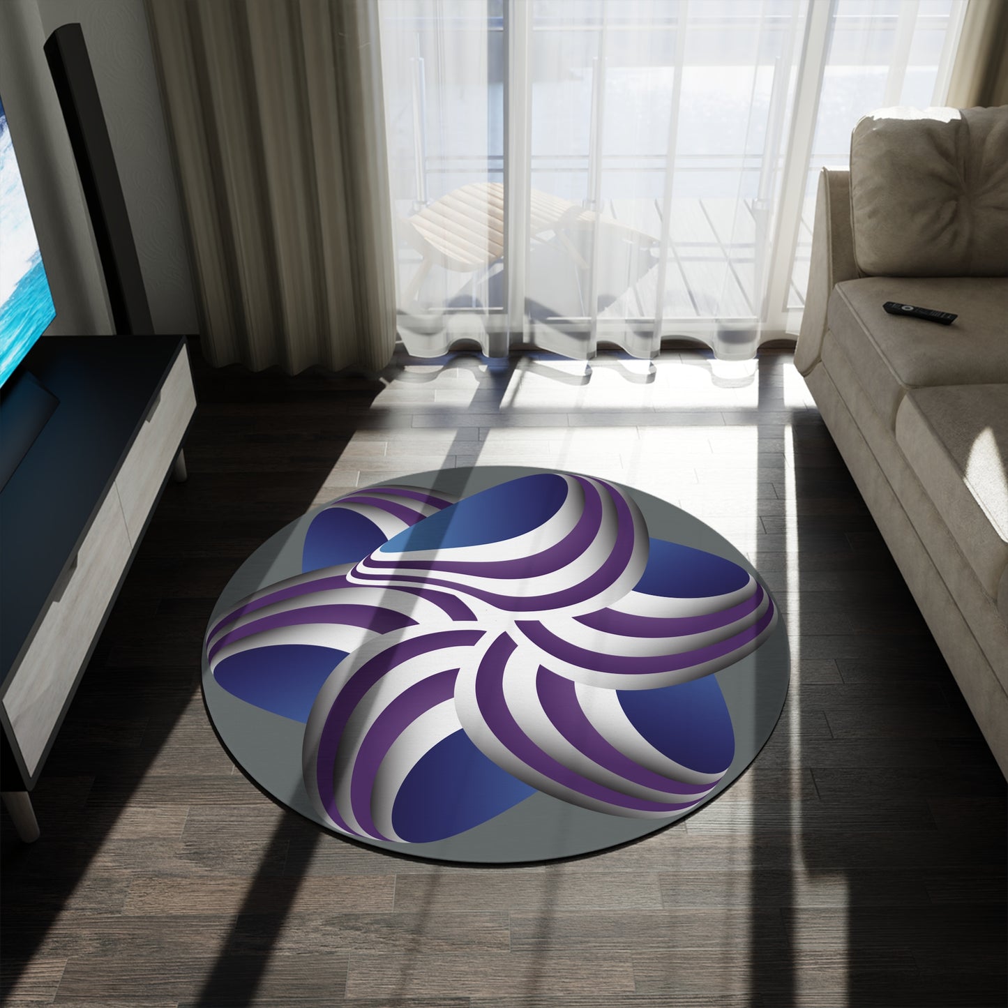 Round Rug Kukloso Ice Cream Swirls No 3 Free Shipping