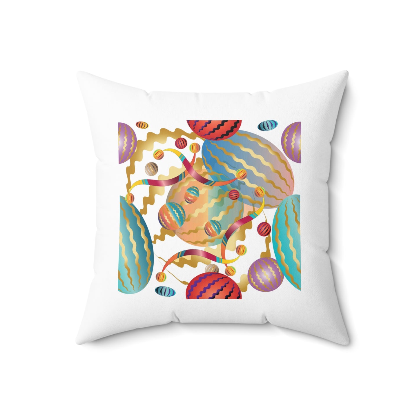 Spun Polyester Square Pillow Kukloso Whimsical No 20 - Free Shipping