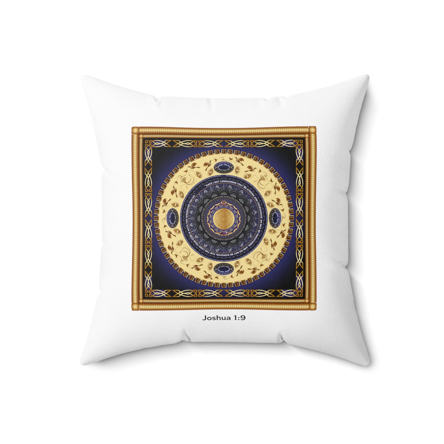 Spun Polyester Square Pillow Kukloso Joshua 1:9 & Kuklos No 4192 - Free Shipping