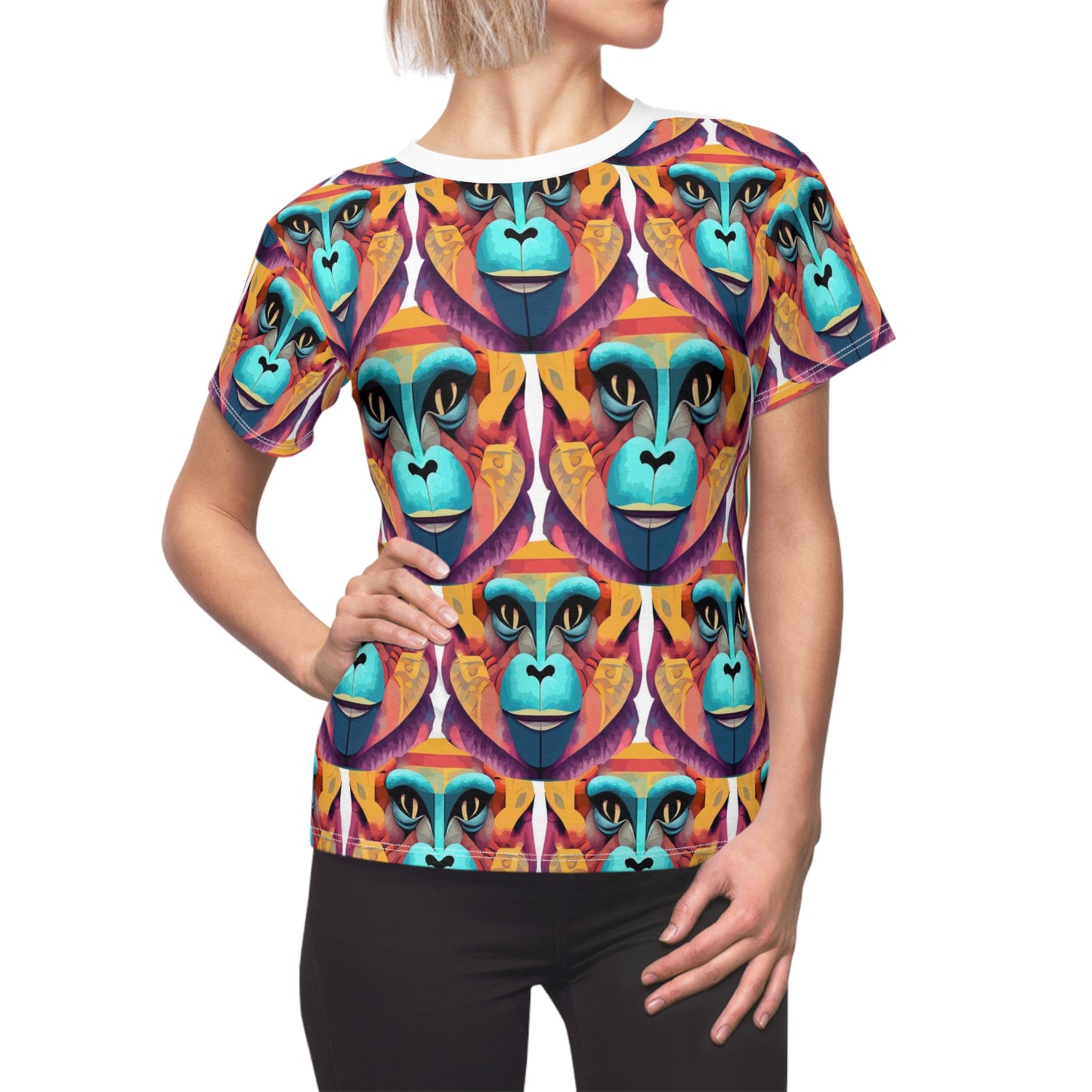 Women's Cut & Sew Tee (AOP) Kukloso Cubist Mr. Monkey - Free Shipping