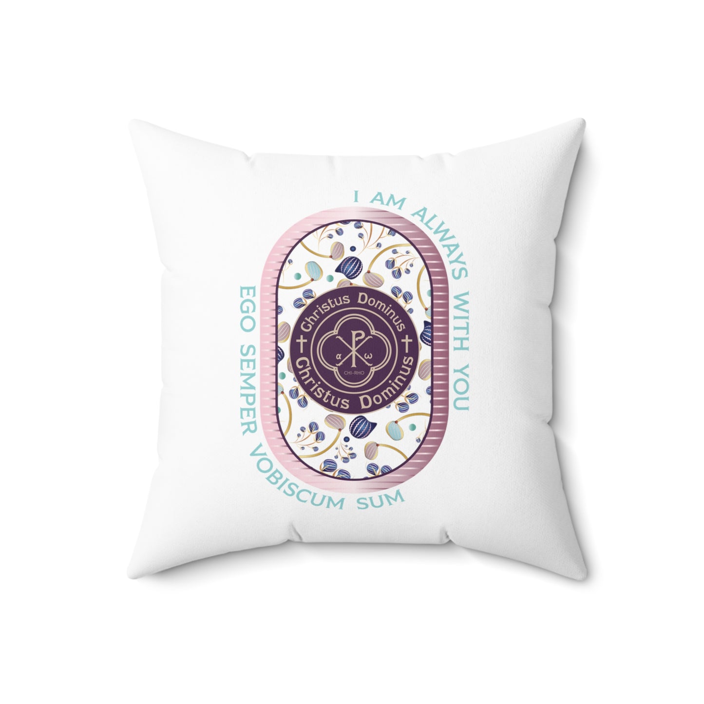 Spun Polyester Square Pillow Kukloso Dominus Patri / "I Am Always With You" - Free Shipping