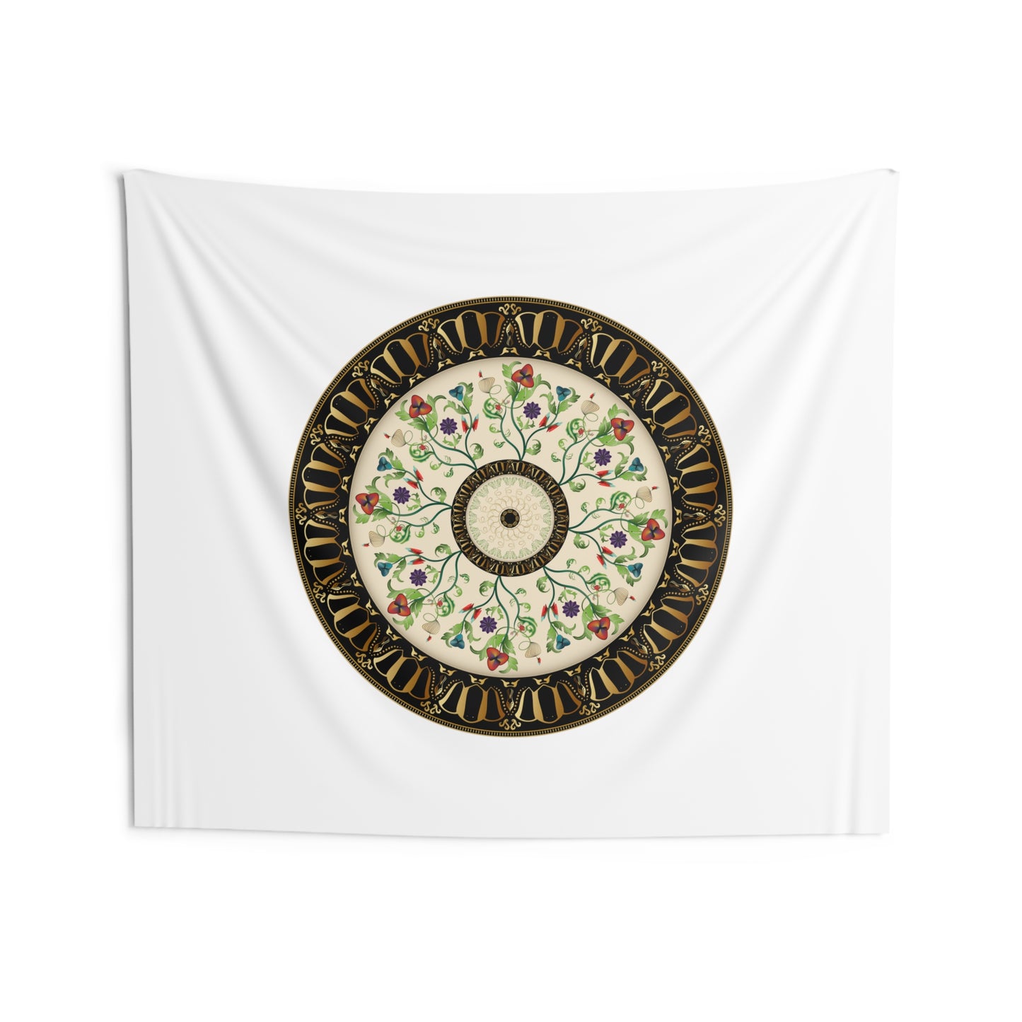 Indoor Wall Tapestries Kukloso Kuklos No 4357 Floral Mandala - Free Shipping