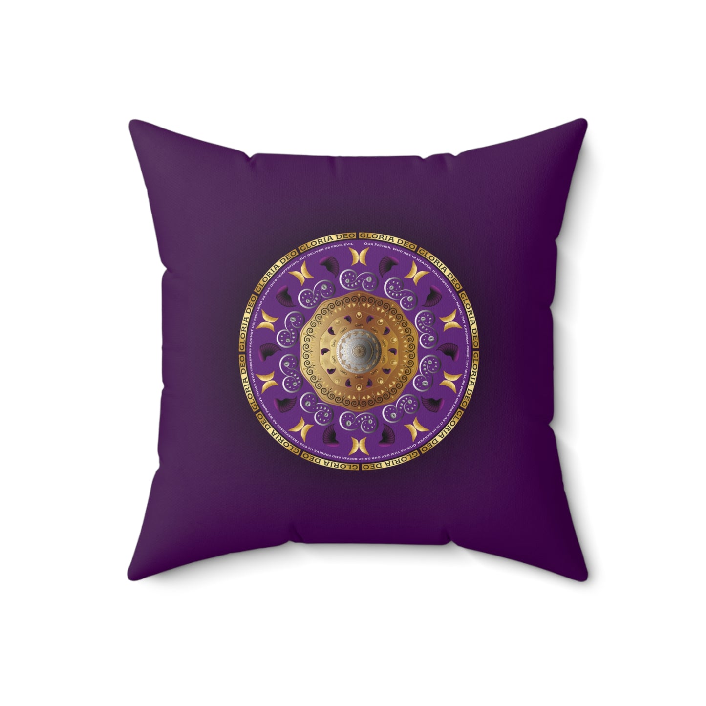 Spun Polyester Square Pillow Kukloso OVC 4240 'Gloria Deo'/ OVC No 4247 'I Am With You' - Free Shipping