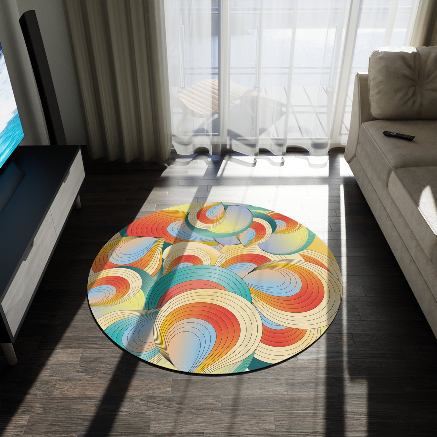 Round Rug Kukloso Ice Cream Swirls No 60 Free Shipping