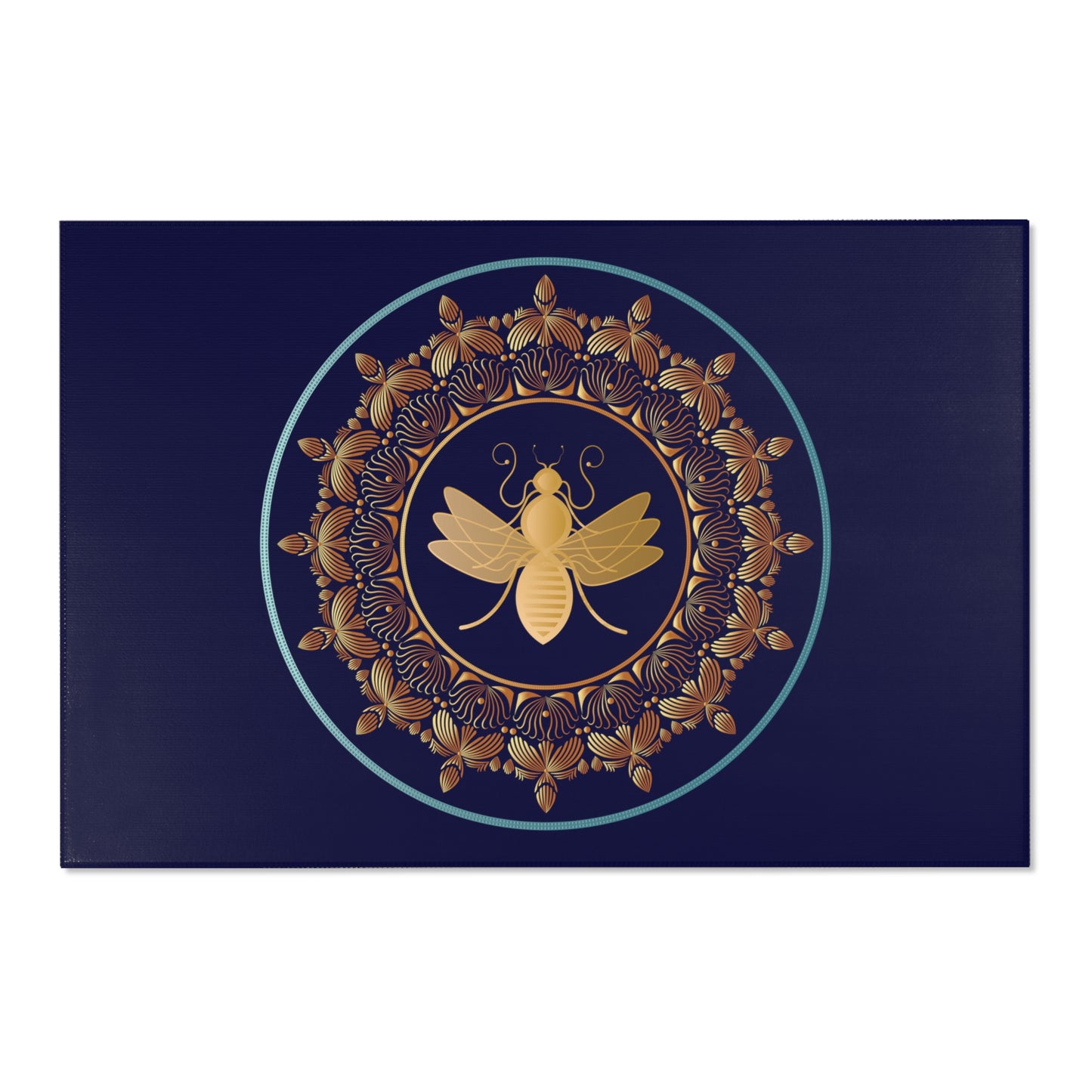 Area Rugs Kukloso Queen Bee Gold on Navy - Free Shipping