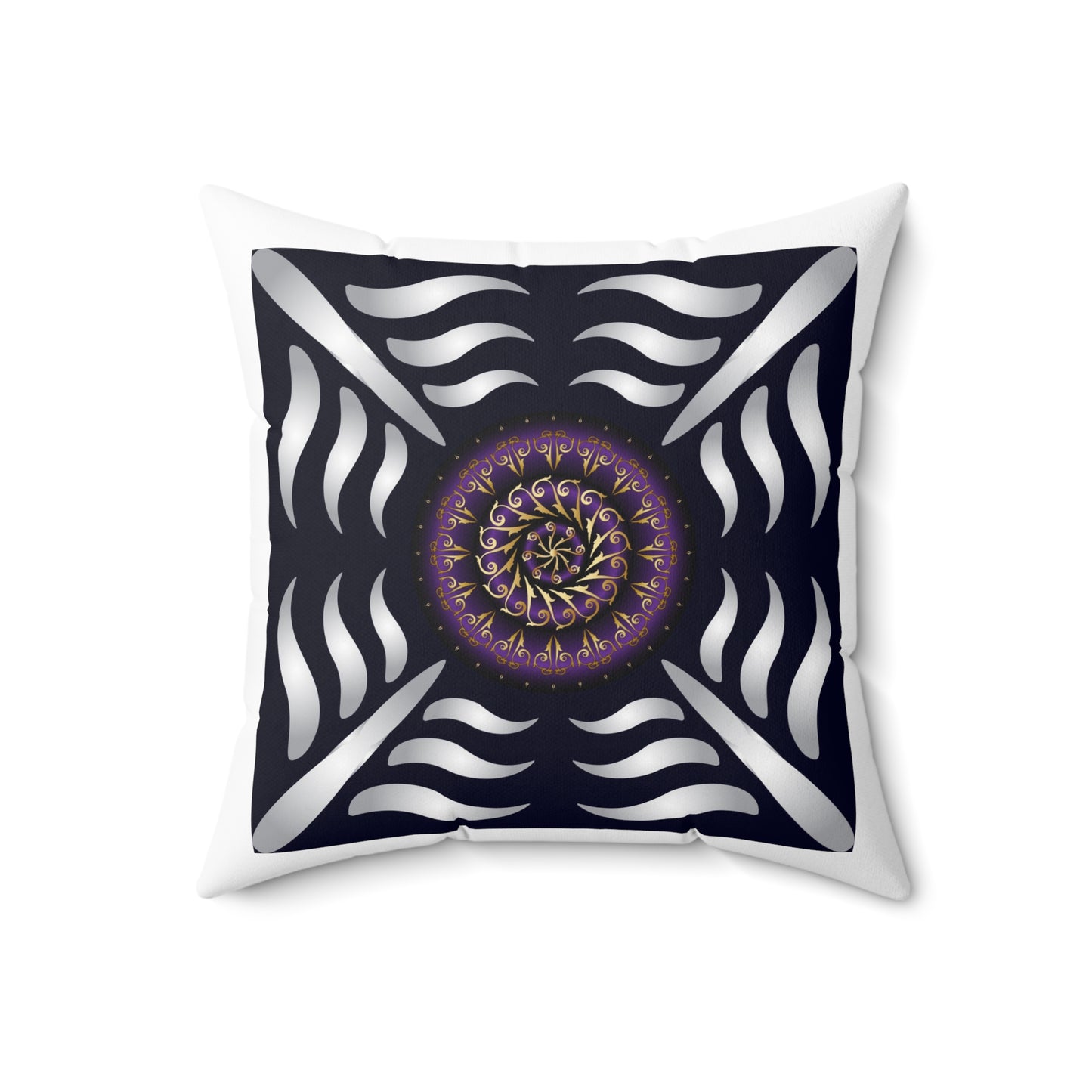 Spun Polyester Square Pillow Kukloso Fleurons No 13 - Free Shipping