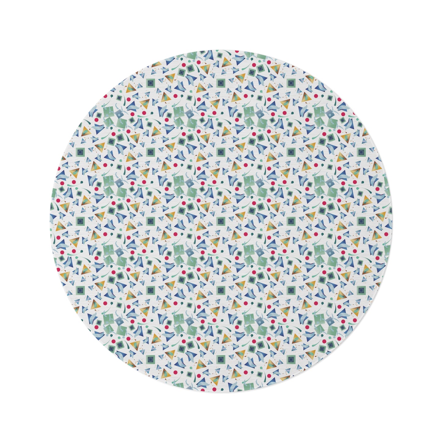 Round Rug Kukloso MD Whimsical No 11 Abstract Shapes Small Pattern Free Shipping