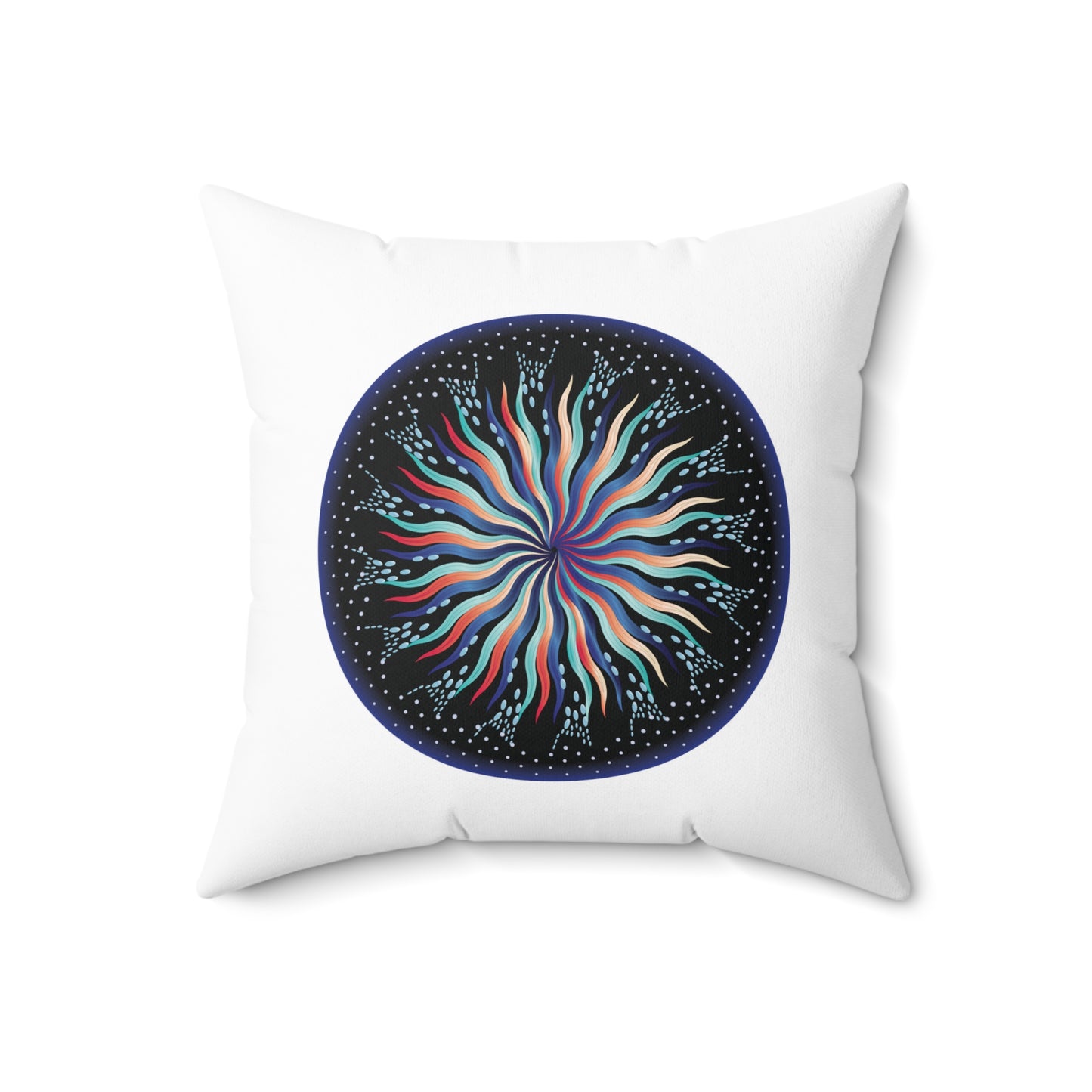 Spun Polyester Square Pillow Kukloso Mandala Designs- Blue Mandala & MD No 5 - Free Shipping