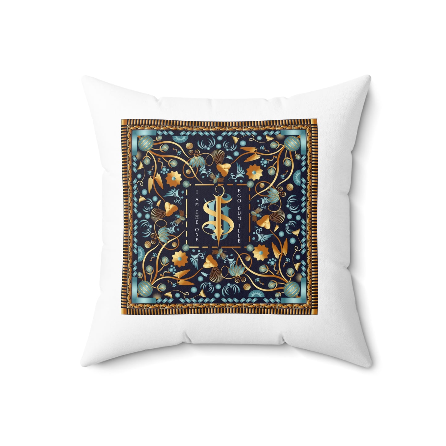 Spun Polyester Square Pillow Kukloso IHS Christogram "I Am The One" - Free Shipping