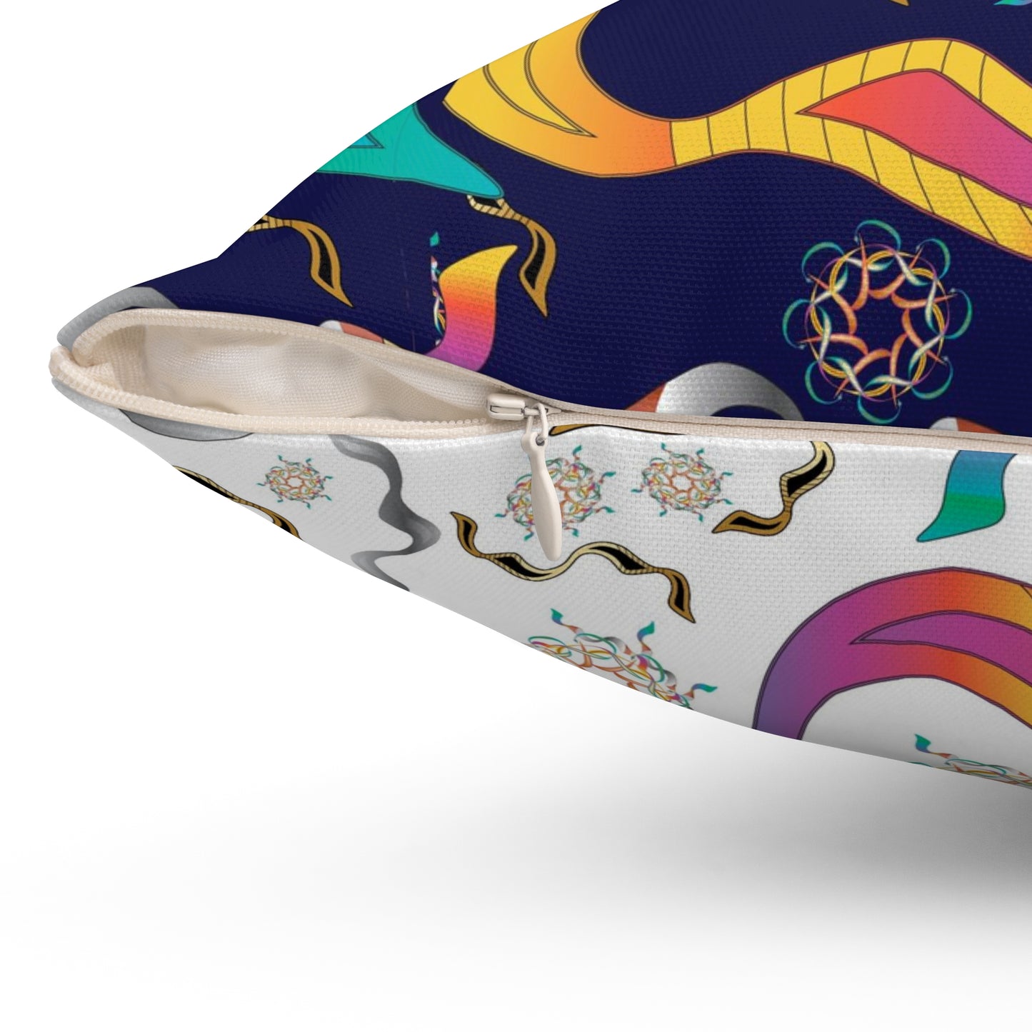 Spun Polyester Square Pillow Kukloso Abstractical No 11 - Free Shipping