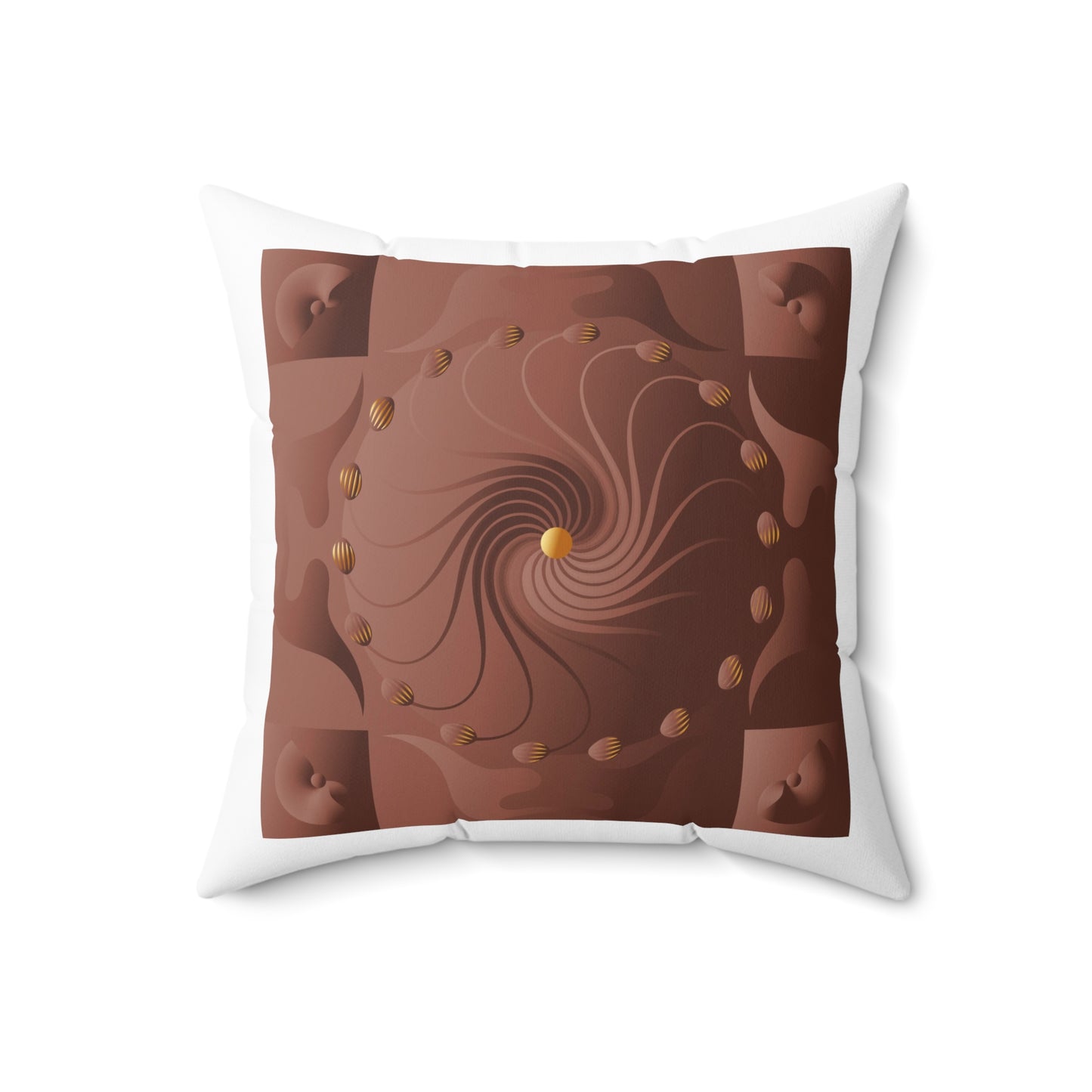 Spun Polyester Square Pillow Kukloso Mandala No 133 Purple/Red, No 132 Chocolate - Free Shipping
