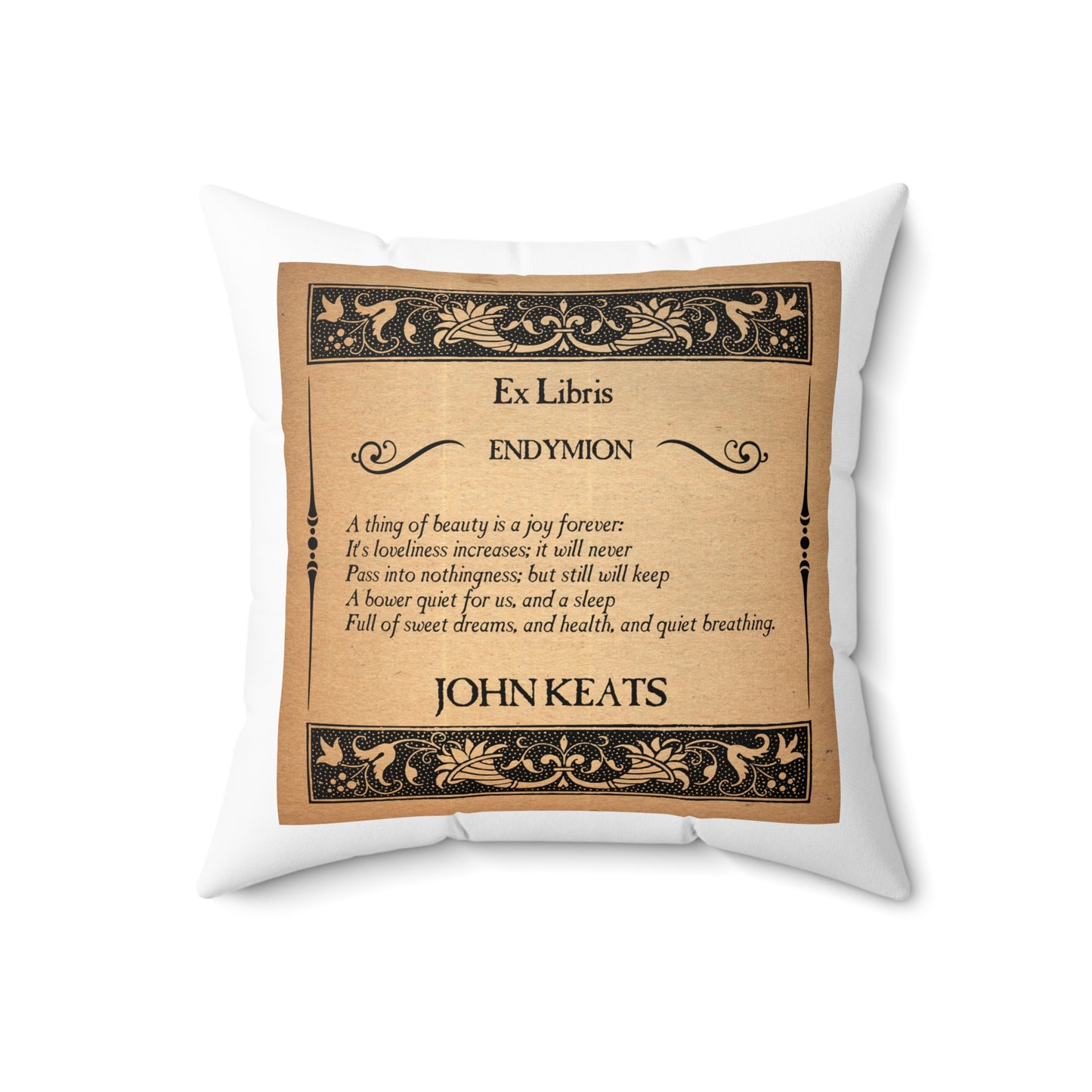 Spun Polyester Square Pillow Kukloso Untitled Mandala No 1687 & No 1047 - First Stanza - 'Endymion' by John Keats Version Three - Free Shipping