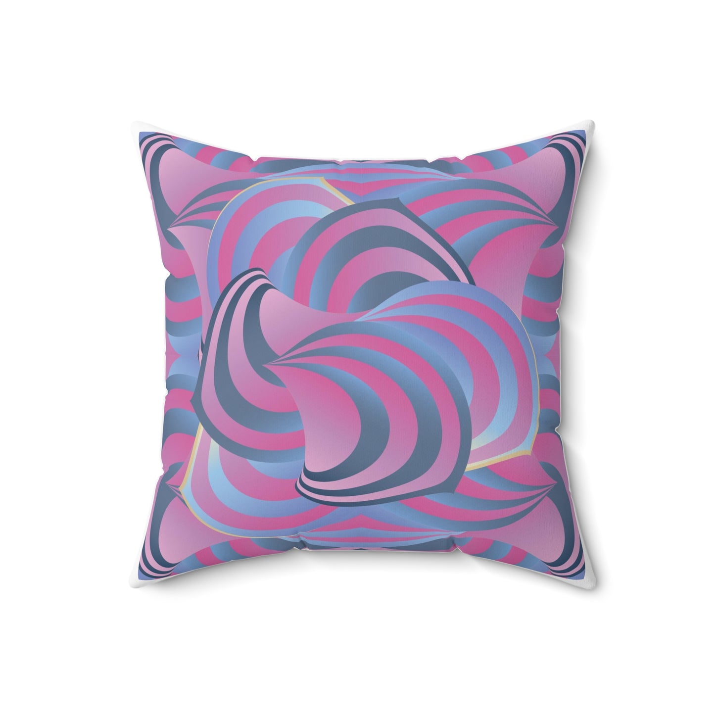 Spun Polyester Square Pillow Kukloso Ice Cream Swirls No 5 Pink & Pink - Free Shipping