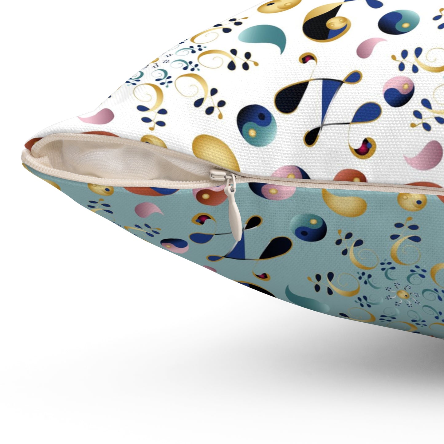 Spun Polyester Square Pillow Kukloso 'Melange de fleuron' No 1 - Free Shipping