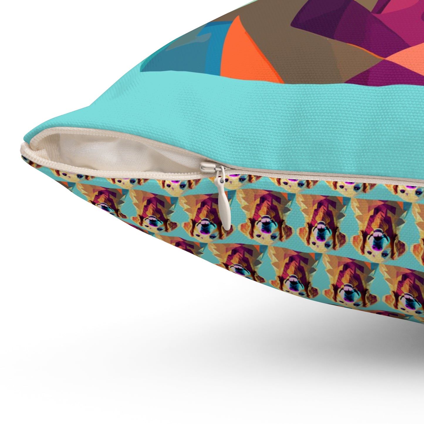 Spun Polyester Square Pillow Kukloso Golden Retriever Dog - Free Shipment