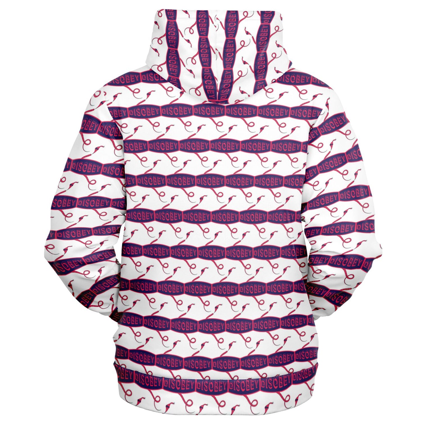 Fashion Zip-Up Hoodie - AOP Kukloso Disobey Logo Navy Magenta - Free Shipping