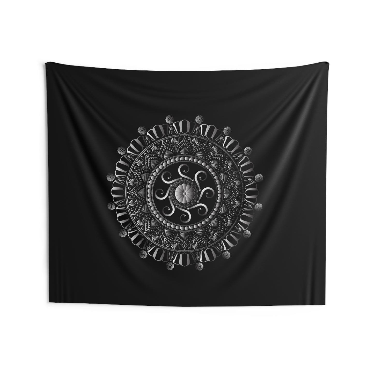 Indoor Wall Tapestries Kukloso Kuklos No 4319 Silver Mandala - Free Shipping