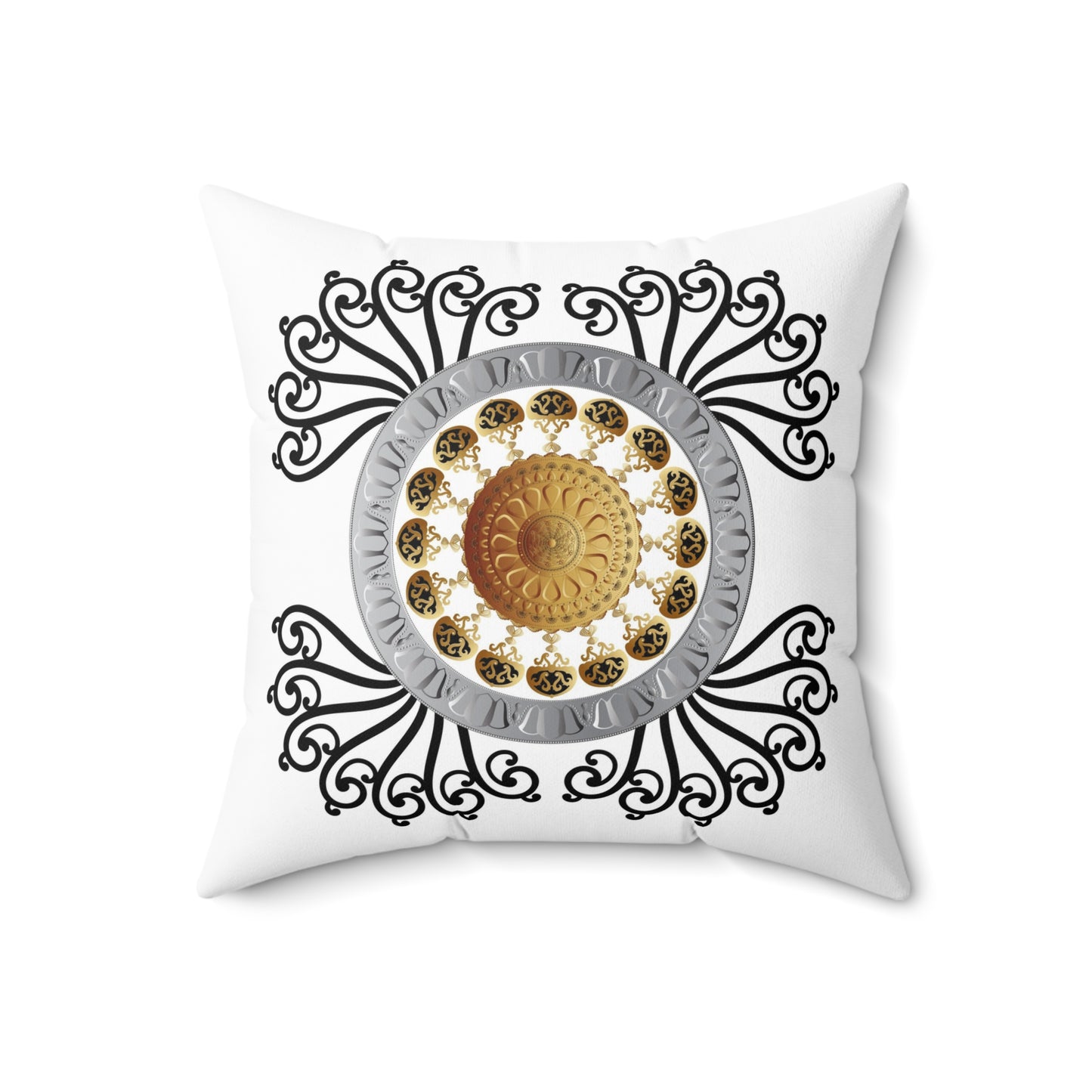Spun Polyester Square Pillow Kukloso Ancient Geometrica No 5 - Free Shipping