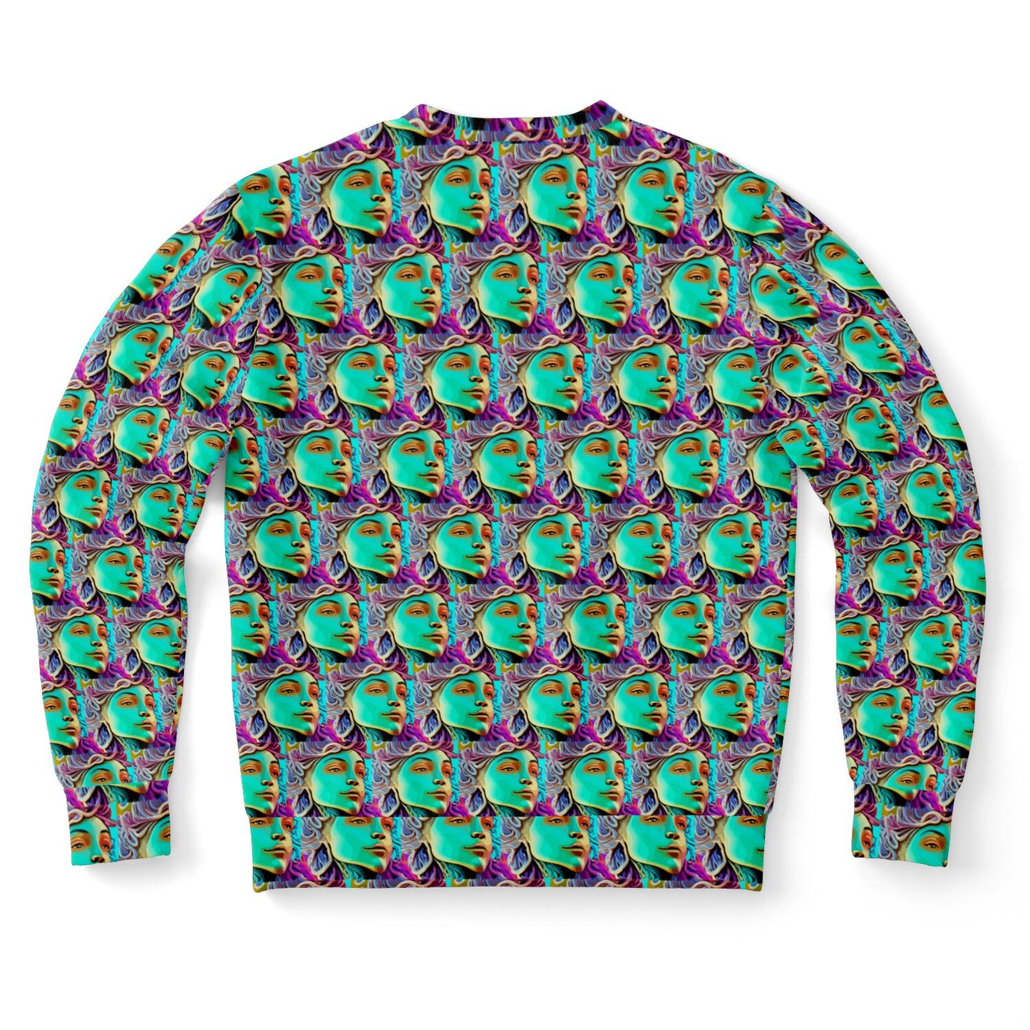 Athletic Sweatshirt - AOP Kukloso Cubist Faces No 4 - Free Shipping