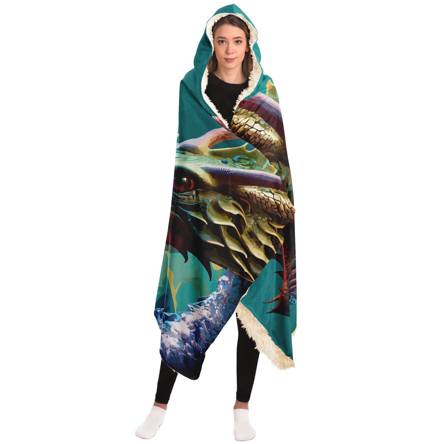 Hooded Blanket - AOP  Kukloso Two Dragons No 3 - Free Shipping