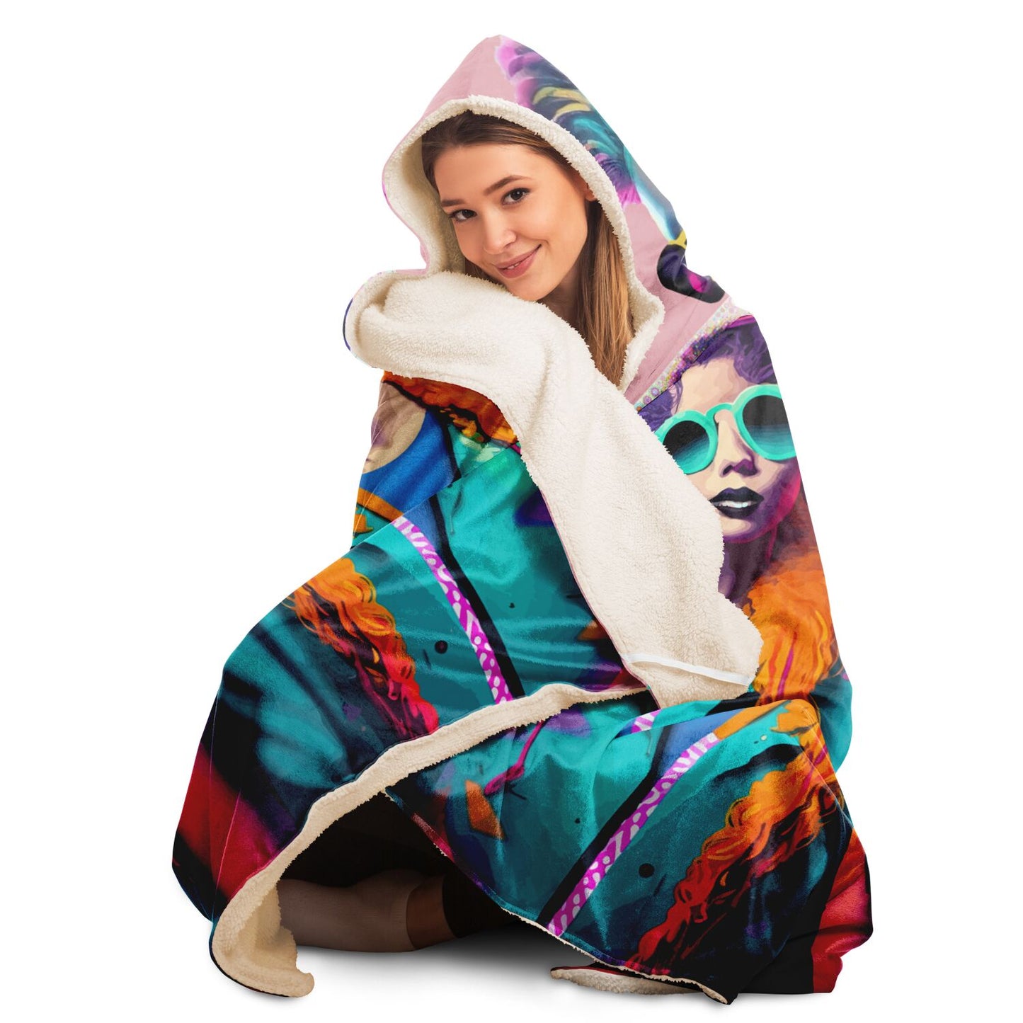 Hooded Blanket - AOP Kukloso Punk Chic No 3 - Free Shipping