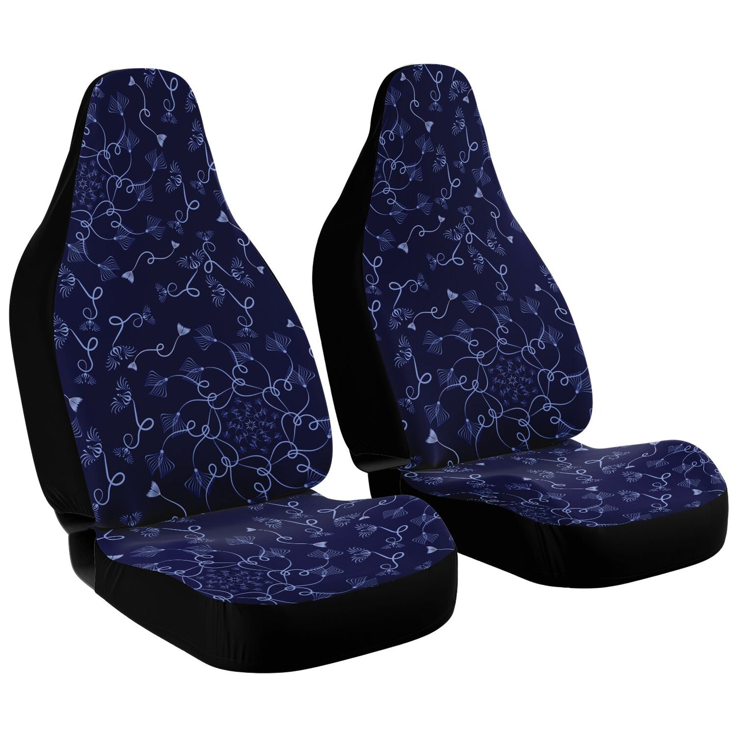 Car Seat Cover - AOP Kukloso Abstractical No 19 Periwinkle on Navy - Free Shipping